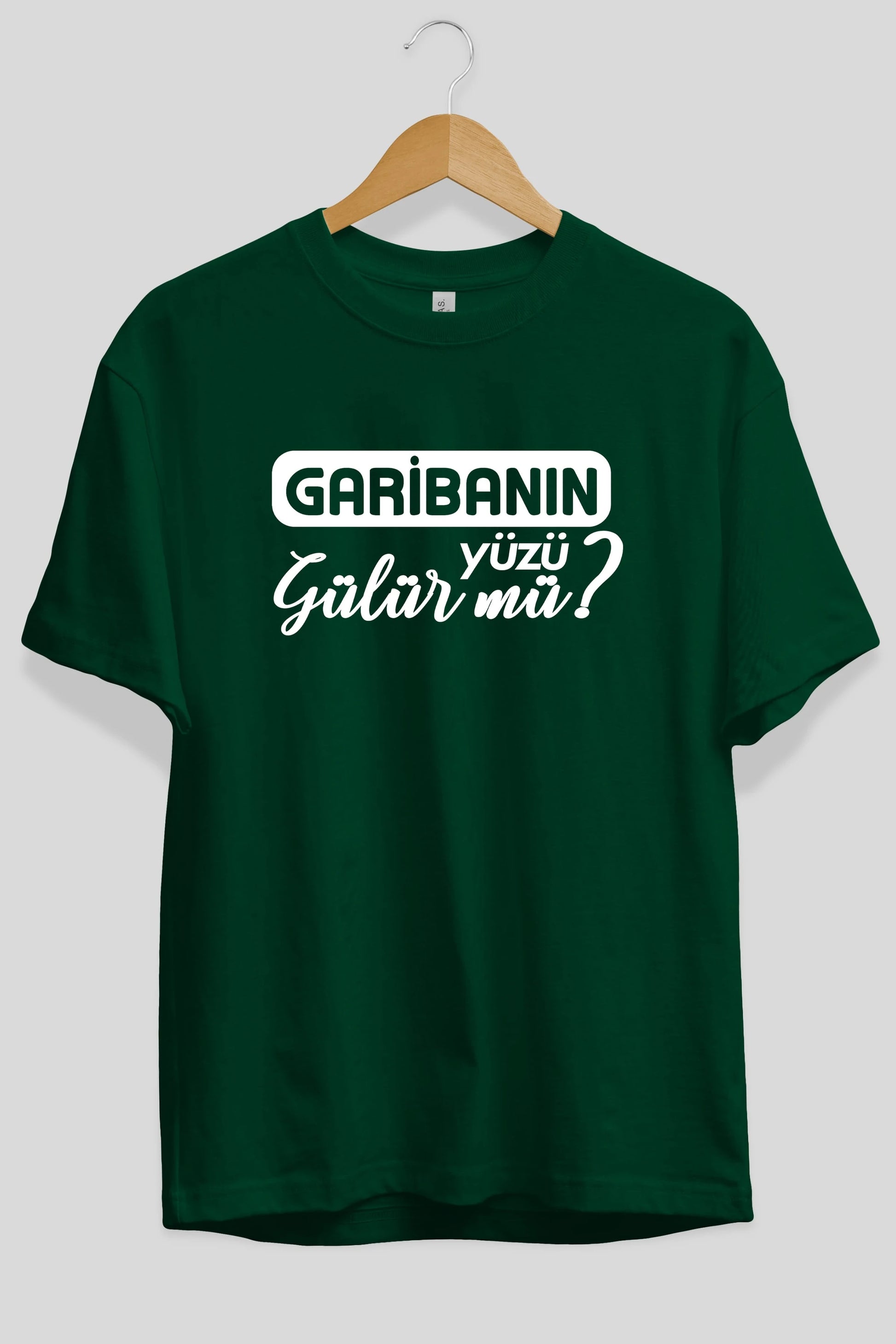 Garibanın Yüzü Gülür Mü Ön Baskılı Oversize t-shirt %100 pamuk Erkek Kadın Unisex