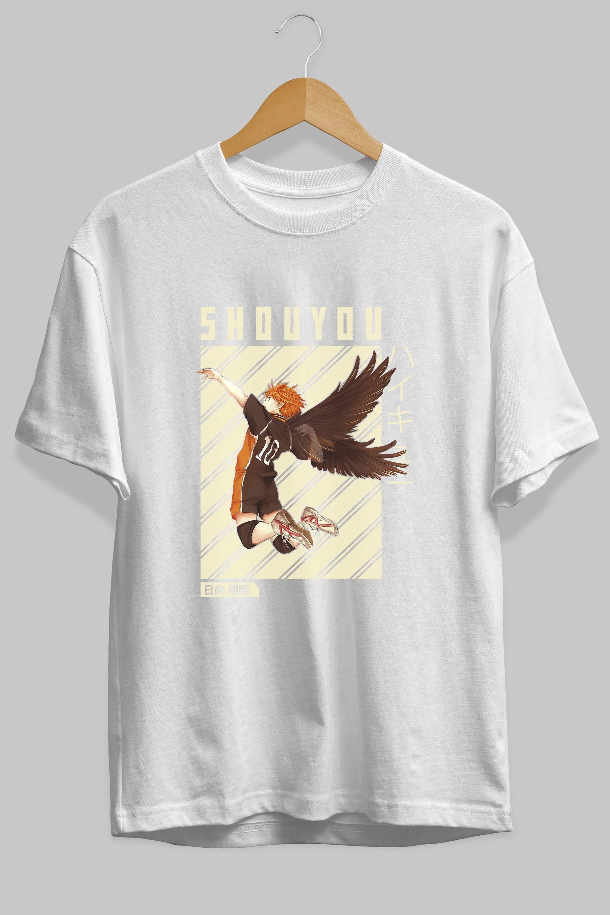 Shouyou Hinata 3 Anime Ön Baskılı Oversize t-shirt %100 pamuk Erkek Kadın Unisex