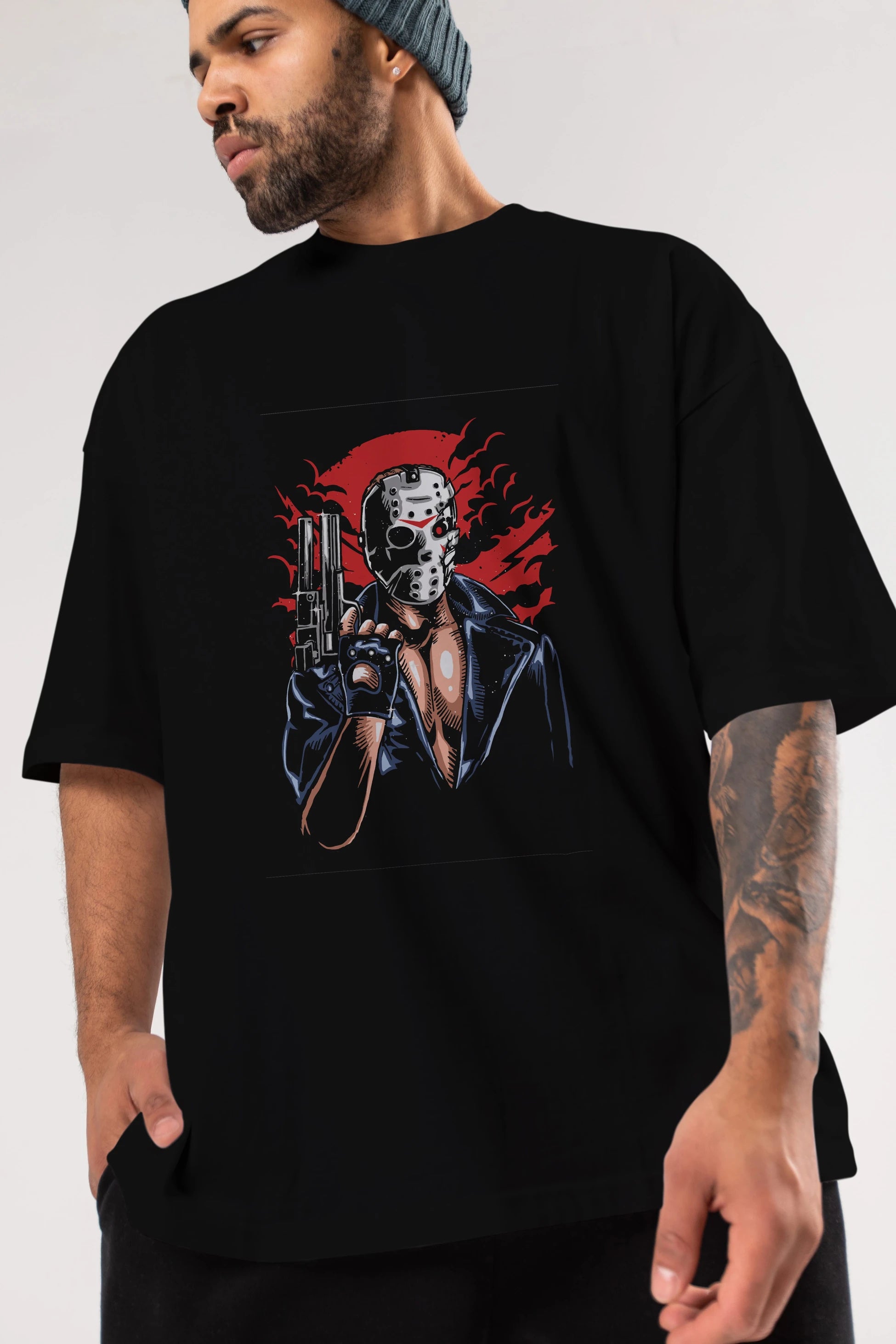 Jason Will Be Back Ön Baskılı Oversize t-shirt Erkek Kadın Unisex %100 Pamuk tişort