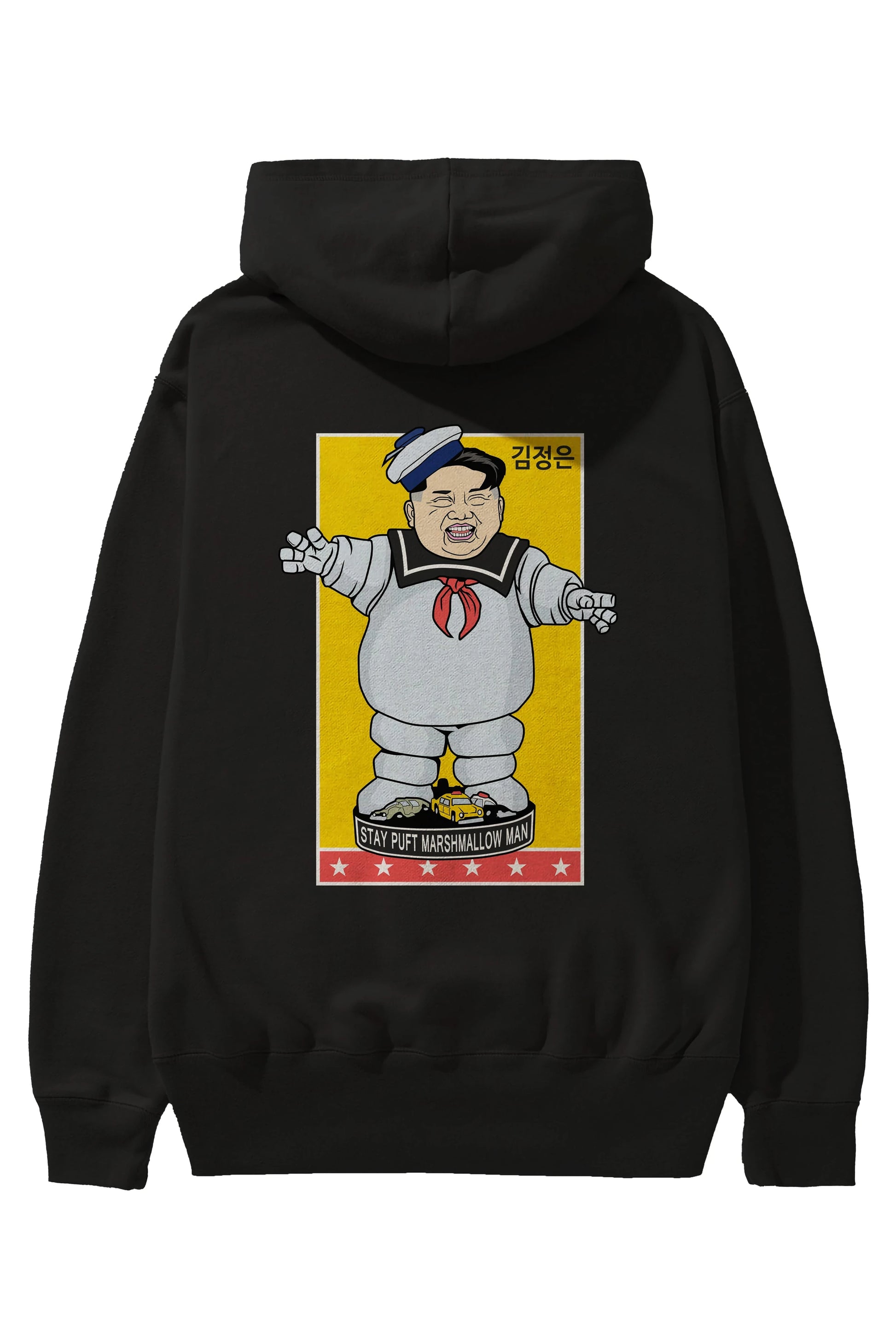 Stay Puft Jong Un Arka Baskılı Hoodie Oversize Kapüşonlu Sweatshirt Erkek Kadın Unisex