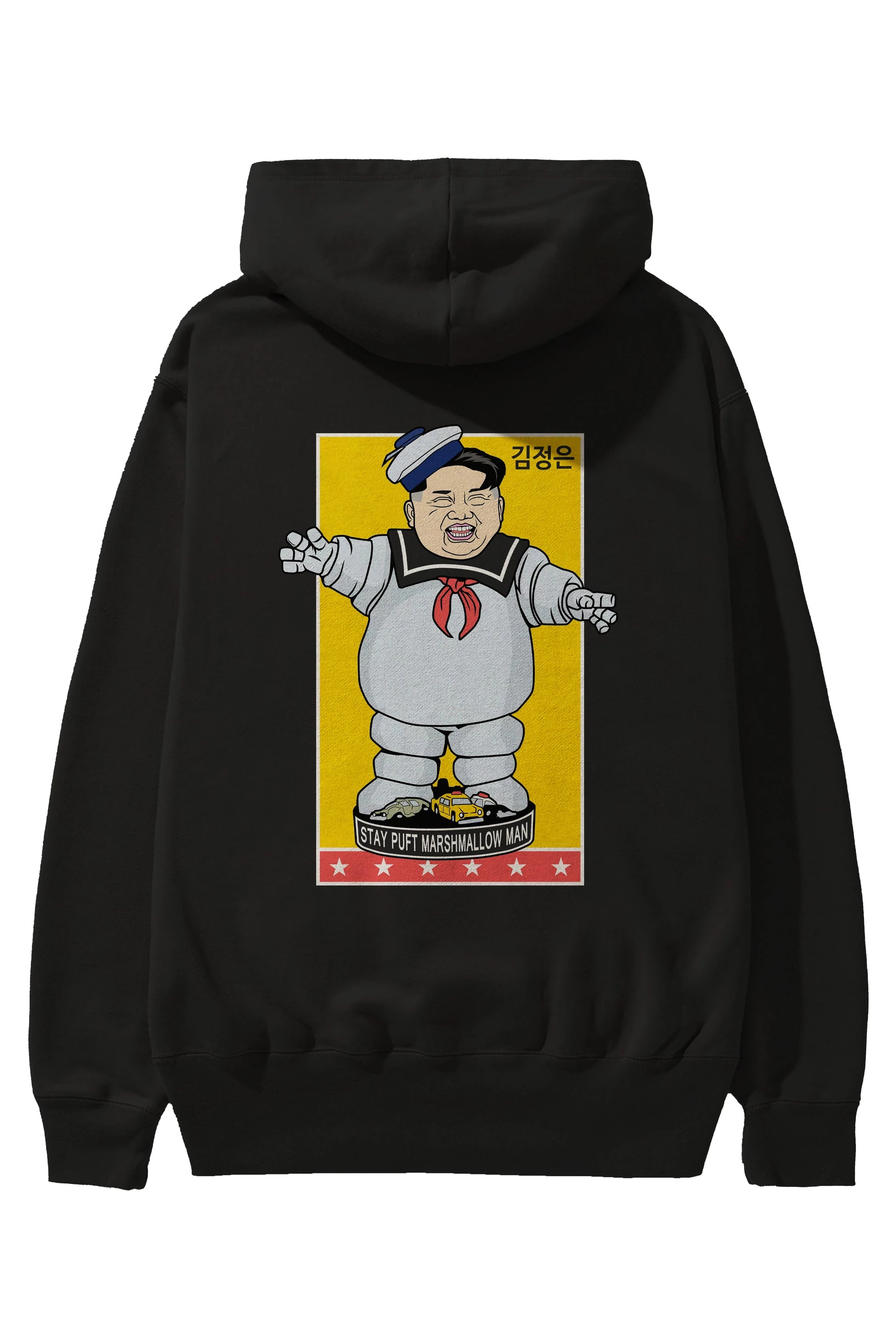 Stay Puft Jong Un Arka Baskılı Hoodie Oversize Kapüşonlu Sweatshirt Erkek Kadın Unisex