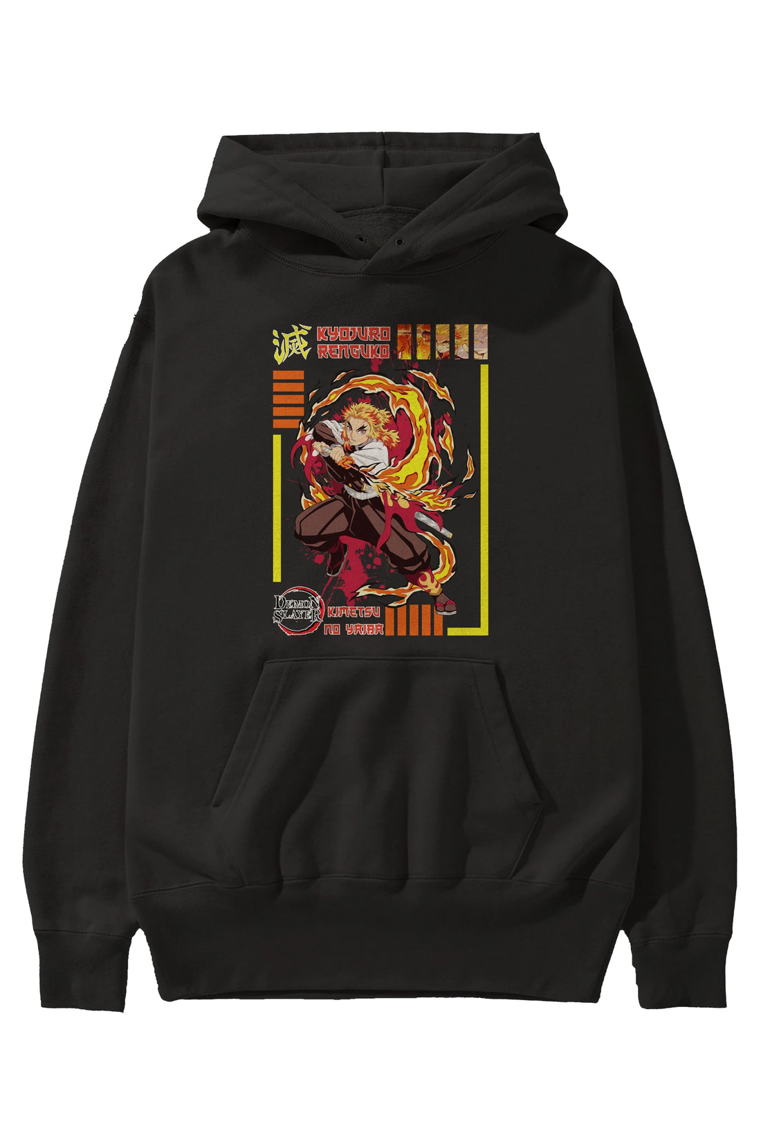 KYOJURO RENGOKU Anime Ön Baskılı Hoodie Oversize Kapüşonlu Sweatshirt Erkek Kadın Unisex