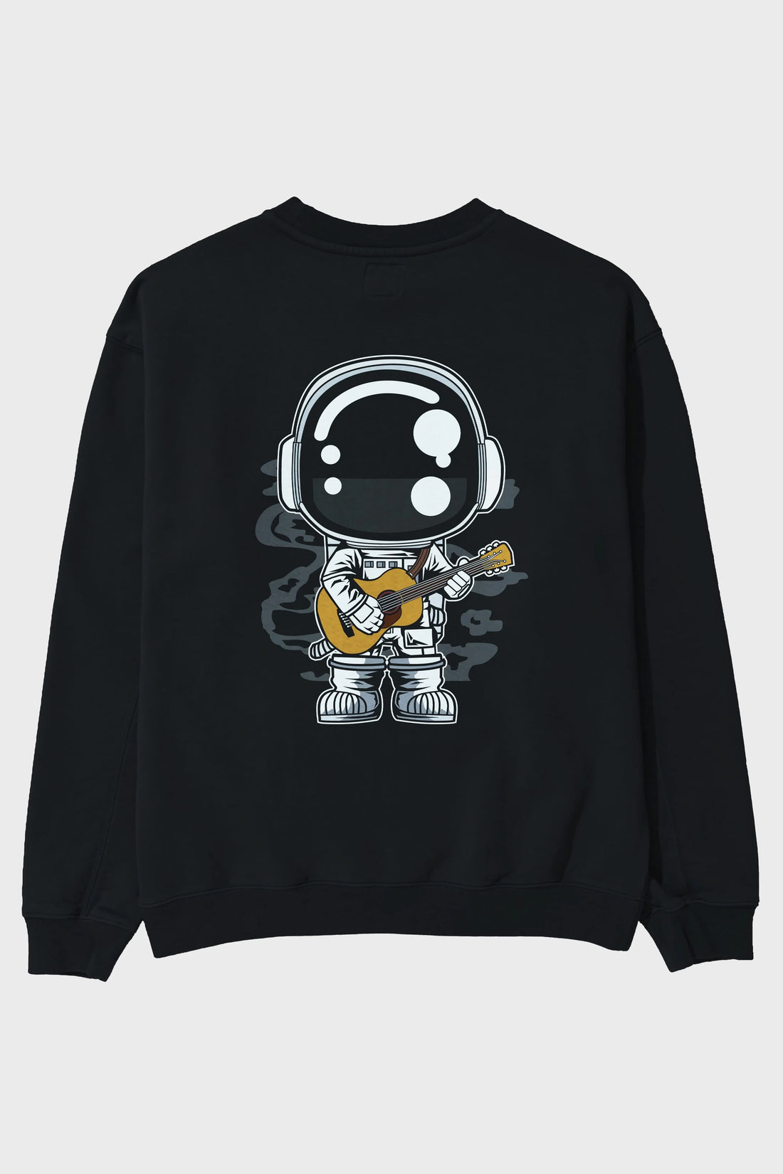 Astronaut Acoustic Guitar Arka Baskılı Oversize Sweatshirt Erkek Kadın Unisex