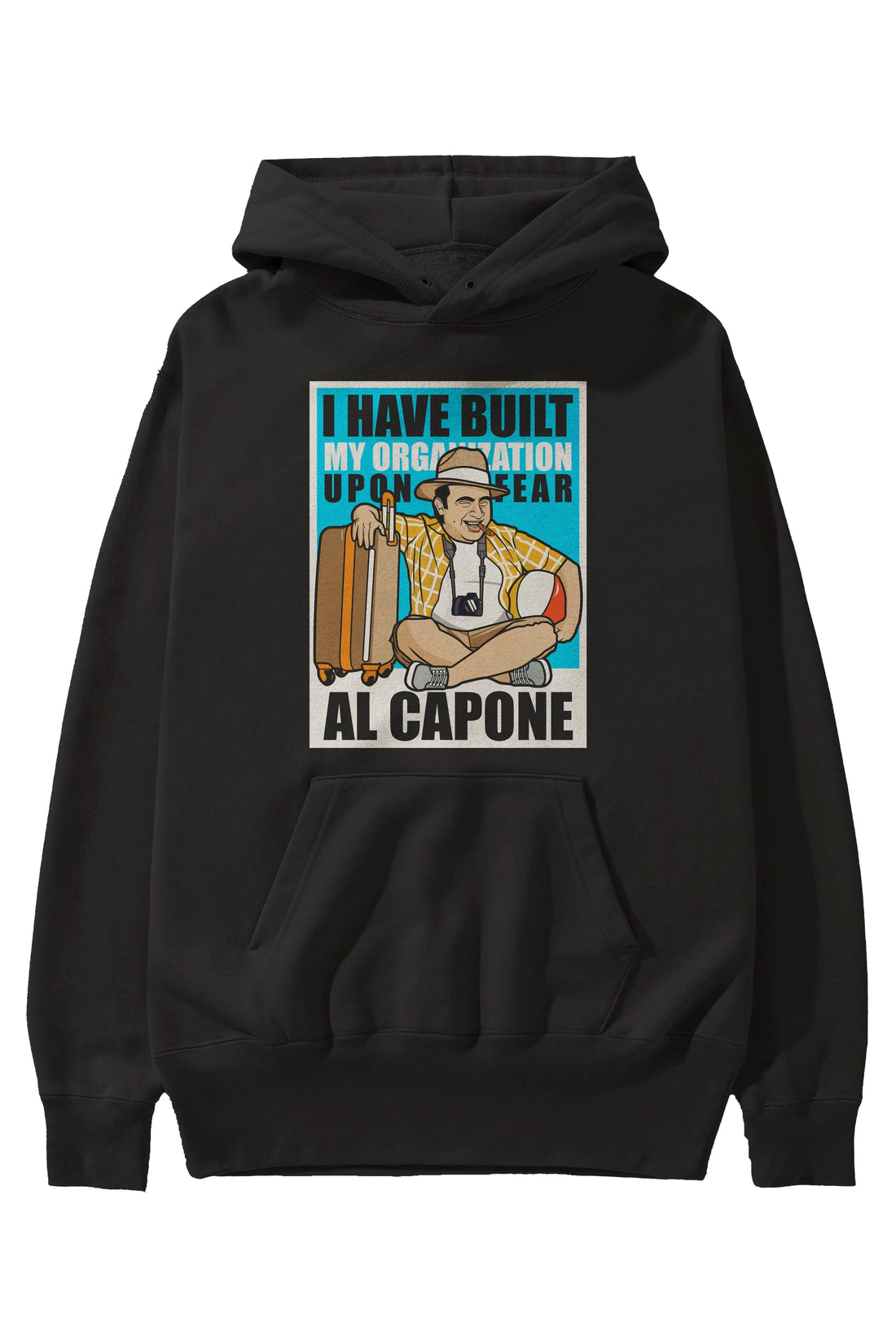 Al Capone Holiday Ön Baskılı Hoodie Oversize Kapüşonlu Sweatshirt Erkek Kadın Unisex
