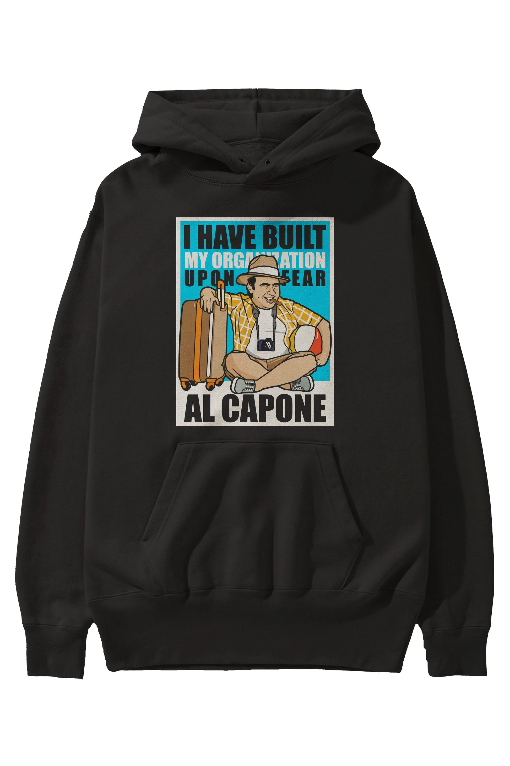 Al Capone Holiday Ön Baskılı Hoodie Oversize Kapüşonlu Sweatshirt Erkek Kadın Unisex
