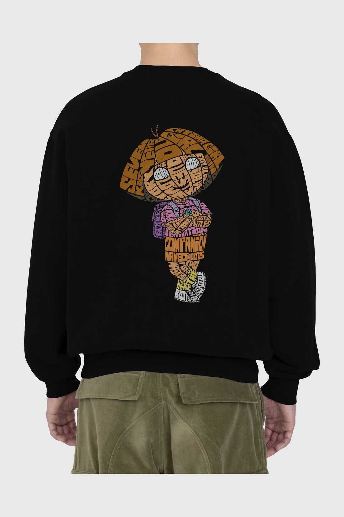 Dora Arka Baskılı Oversize Sweatshirt Erkek Kadın Unisex