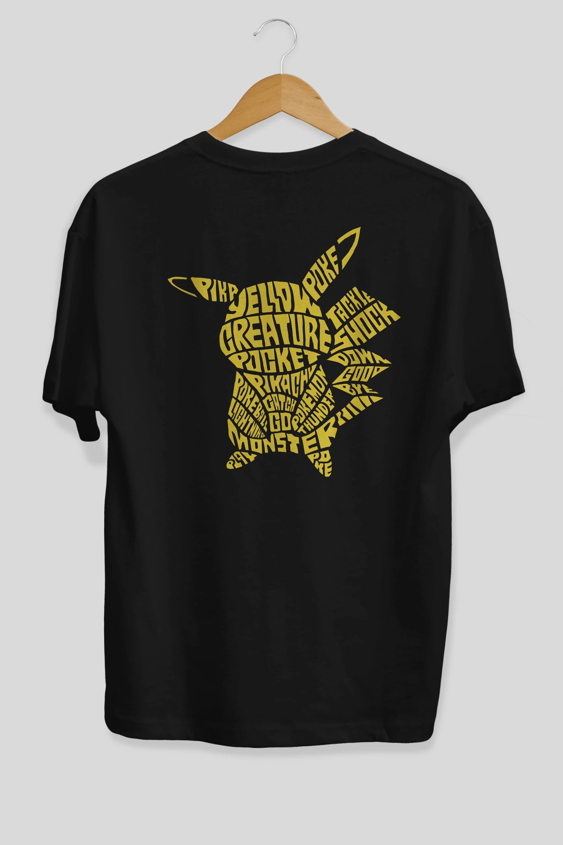 Pocket Monster Arka Baskılı Oversize t-shirt %100 pamuk Erkek Kadın Unisex