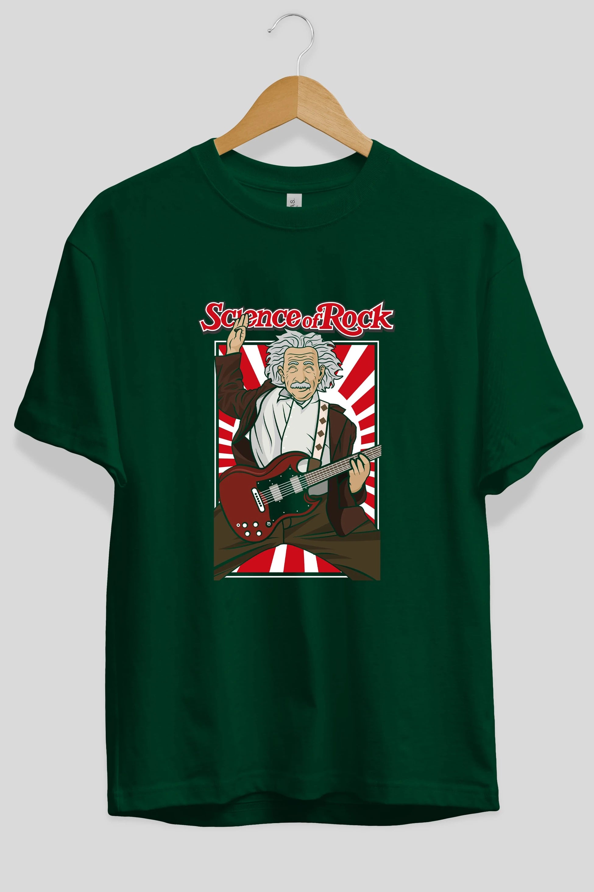 Einstein Science Of Rock Ön Baskılı Oversize t-shirt Erkek Kadın Unisex %100 Pamuk tişort
