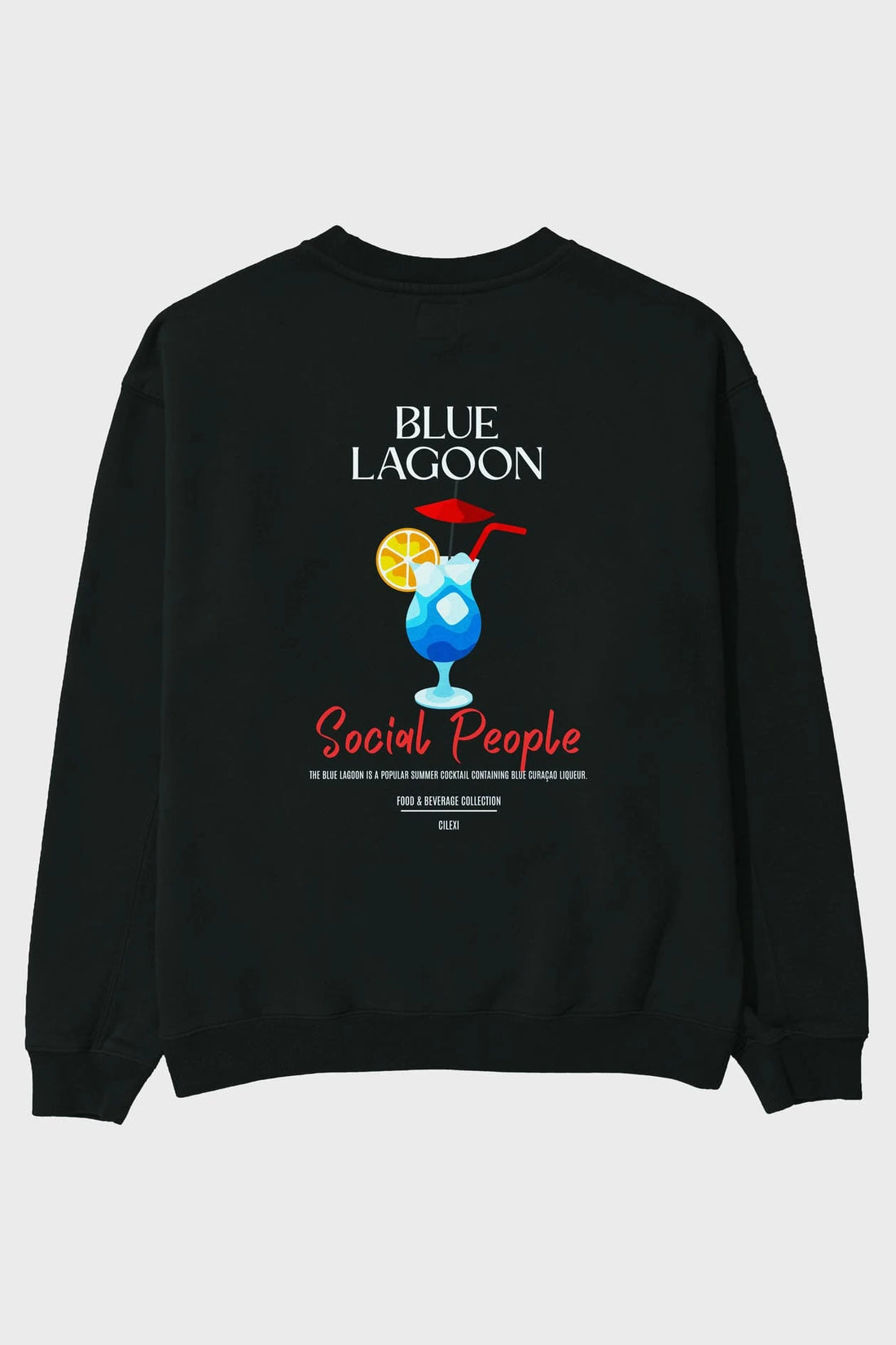 Blue Lagoon Arka Baskılı Oversize Sweatshirt Erkek Kadın Unisex