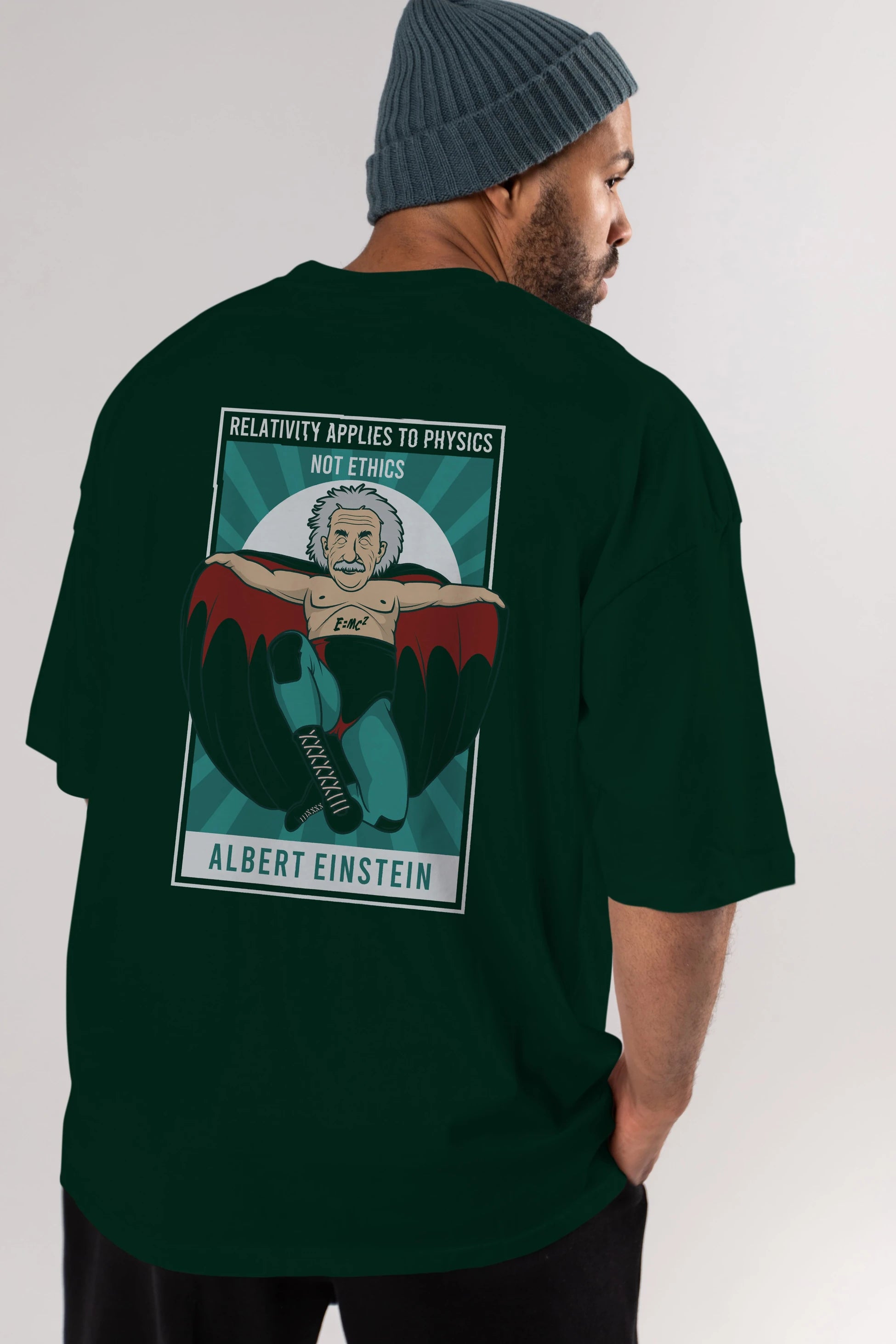 Nacho Libre Einstein Arka Baskılı Oversize t-shirt Erkek Kadın Unisex %100 Pamuk tişort