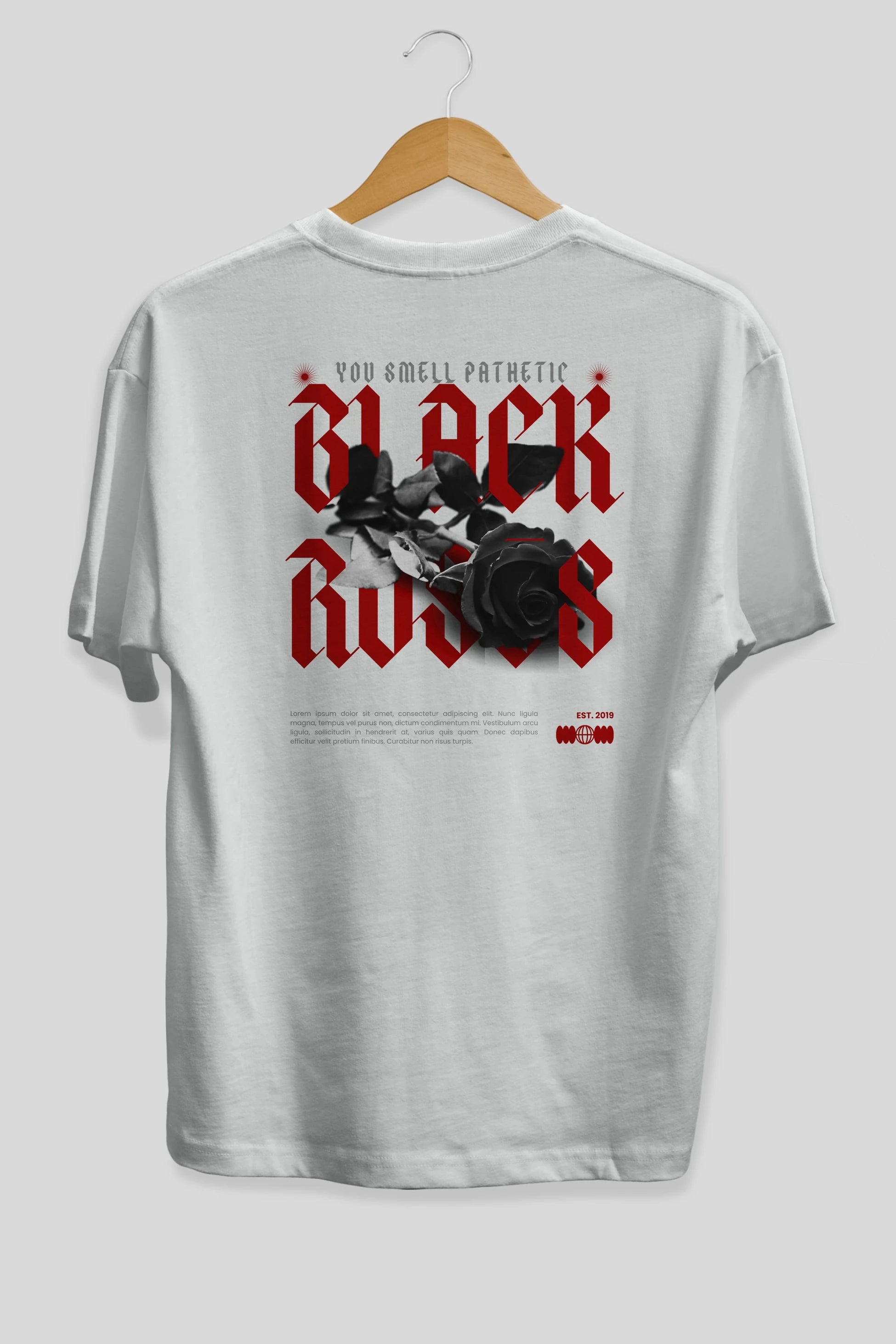 Black Roses Arka Baskılı Oversize t-shirt Erkek Kadın Unisex
