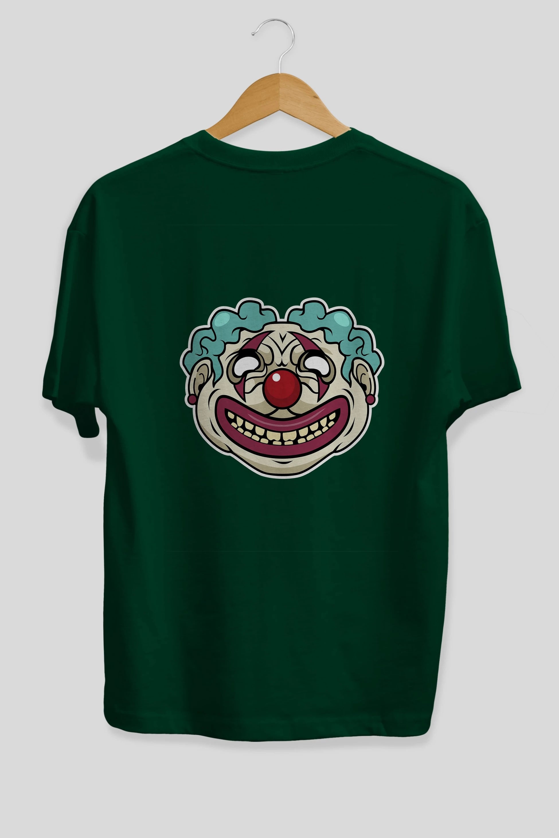 Clown Head Arka Baskılı Oversize t-shirt Erkek Kadın Unisex %100 Pamuk tişort