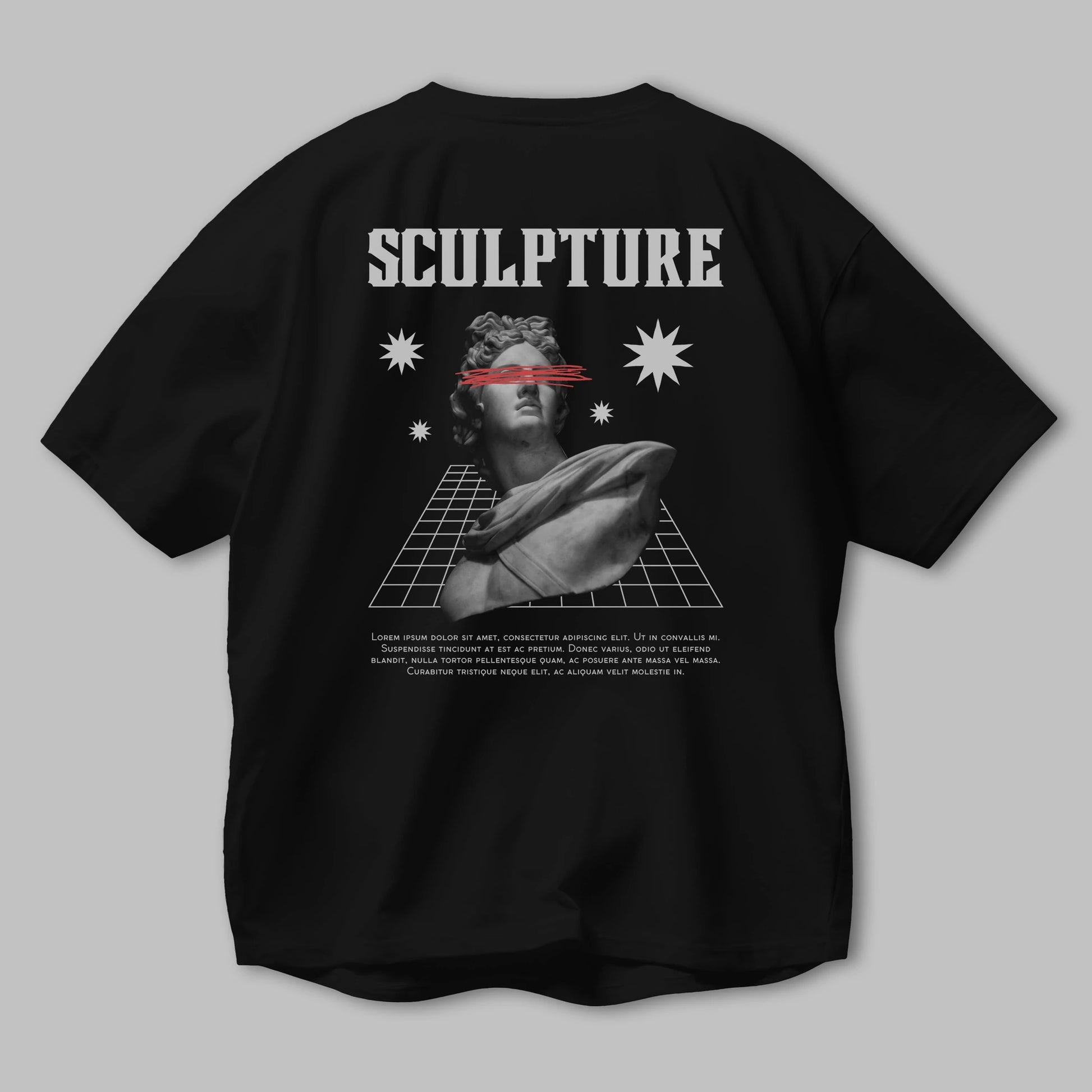 Sculpture Yazılı Arka Baskılı Oversize t-shirt Erkek Kadın Unisex