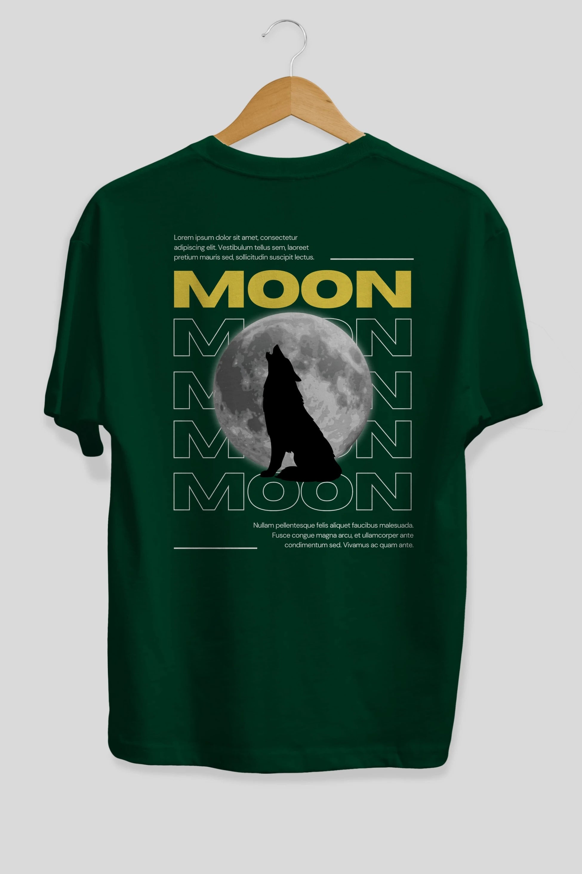 Moon Arka Baskılı Oversize t-shirt Erkek Kadın Unisex
