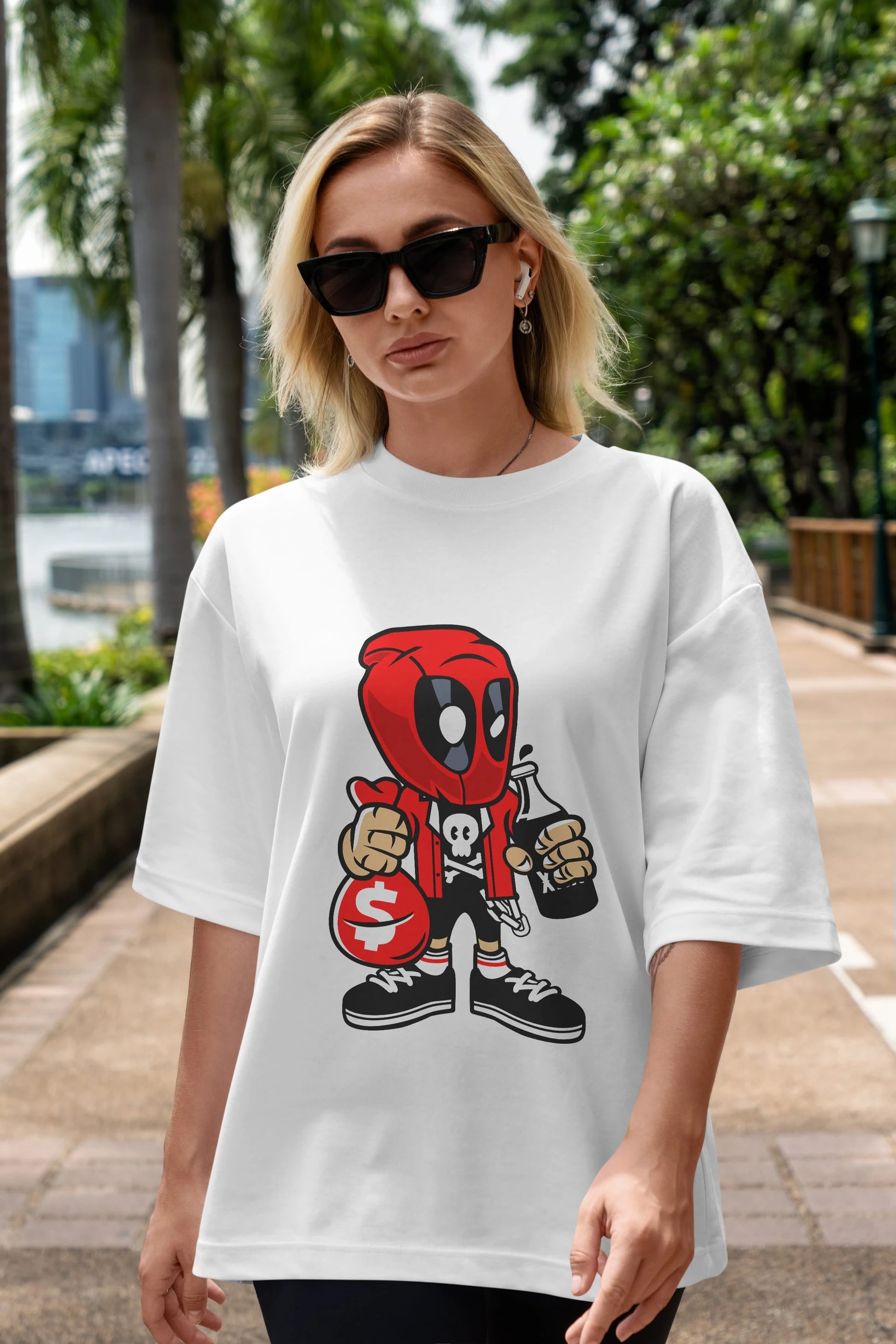 Deadpool (20) Ön Baskılı Oversize t-shirt Erkek Kadın Unisex %100 Pamuk Bisiklet Yaka tişort
