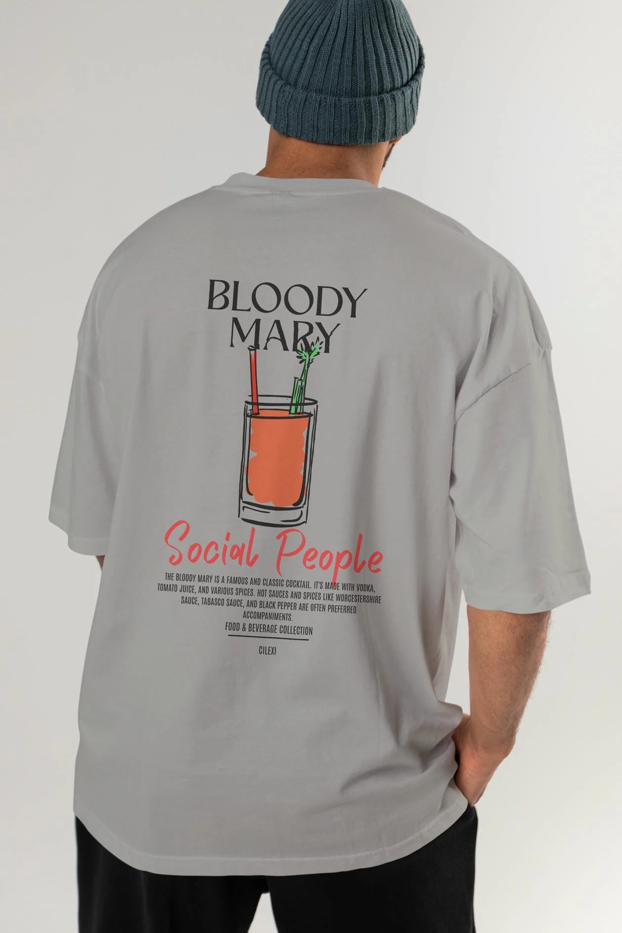 Bloody Mary Kokteyl Serisi Baskılı Oversize t-shirt Erkek Kadın Unisex %100 Pamuk Bisiklet Yaka tişort