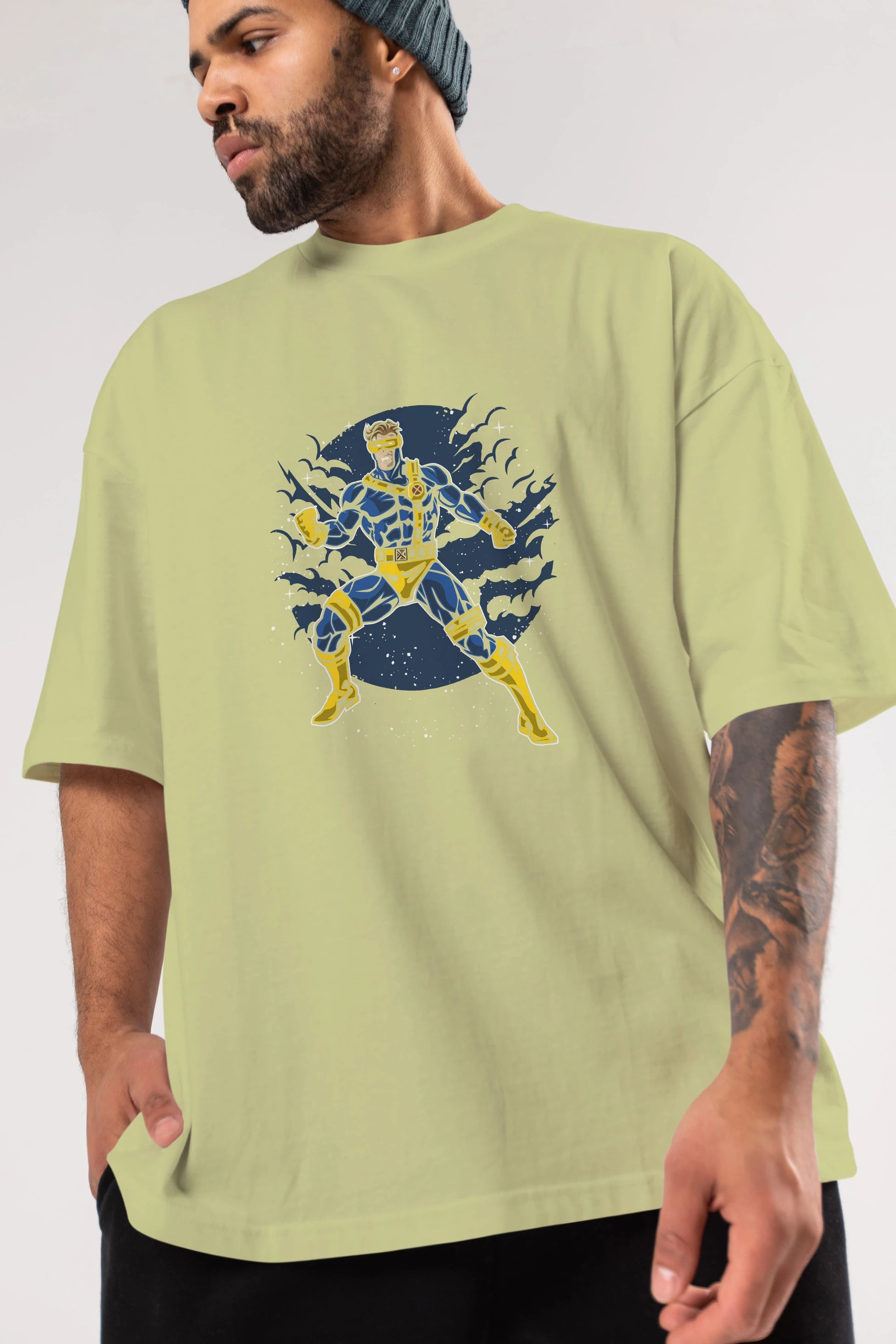 CYCLOPS Ön Baskılı Oversize t-shirt Erkek Kadın Unisex %100 Pamuk tişort