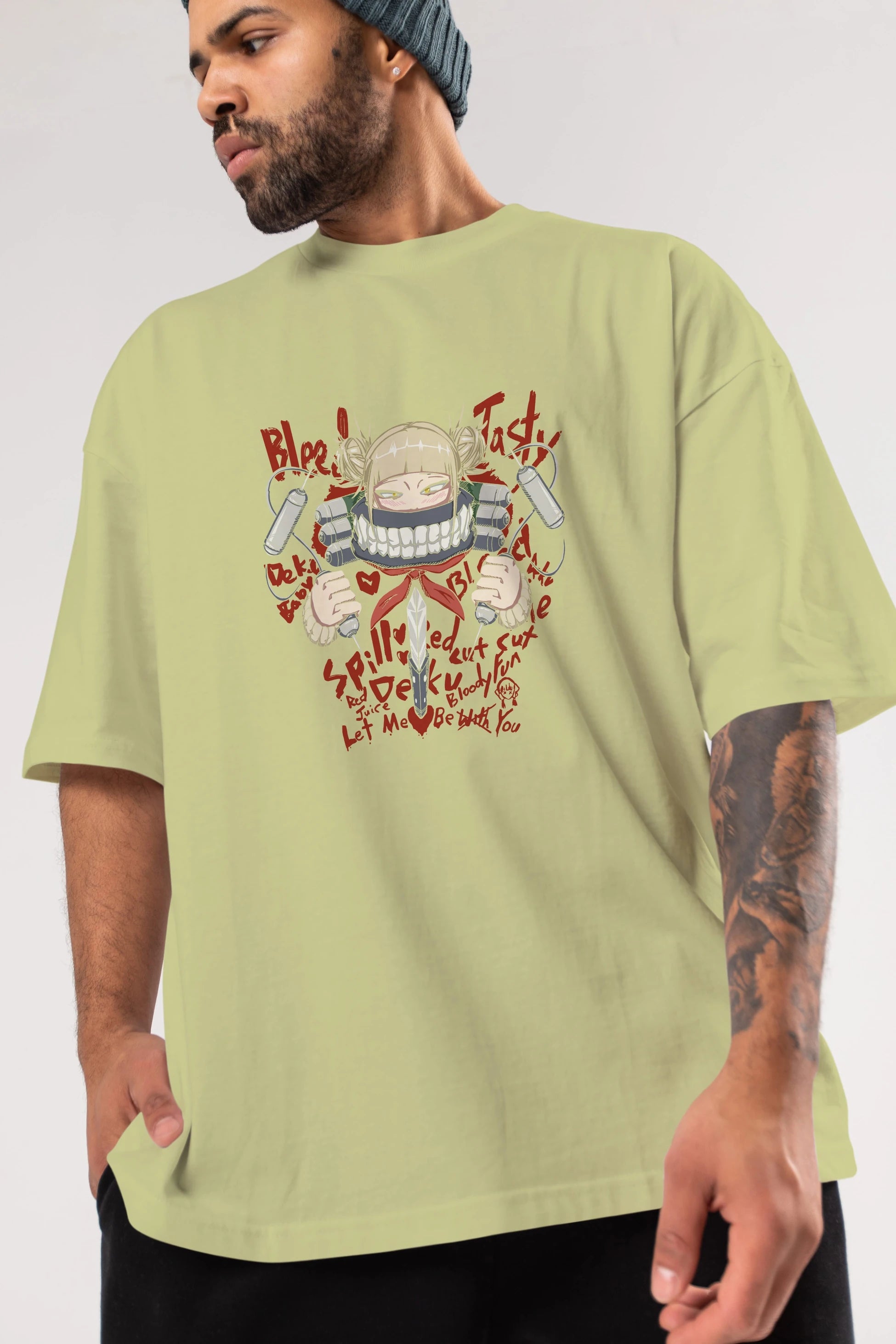 Himiko Toga 1 Anime Ön Baskılı Oversize t-shirt %100 pamuk Erkek Kadın Unisex