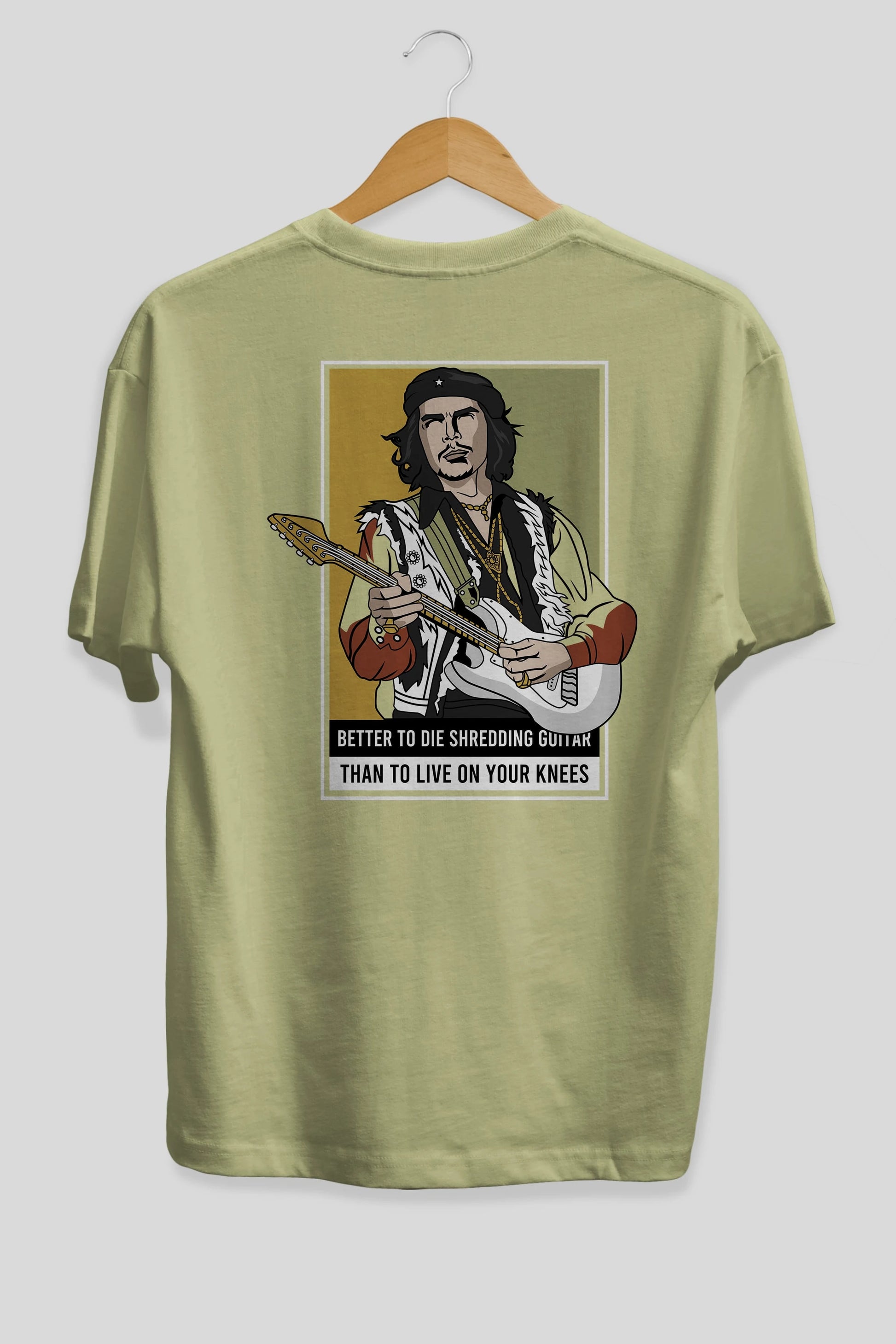 Che Guevara Hendrix Arka Baskılı Oversize t-shirt Erkek Kadın Unisex %100 Pamuk tişort