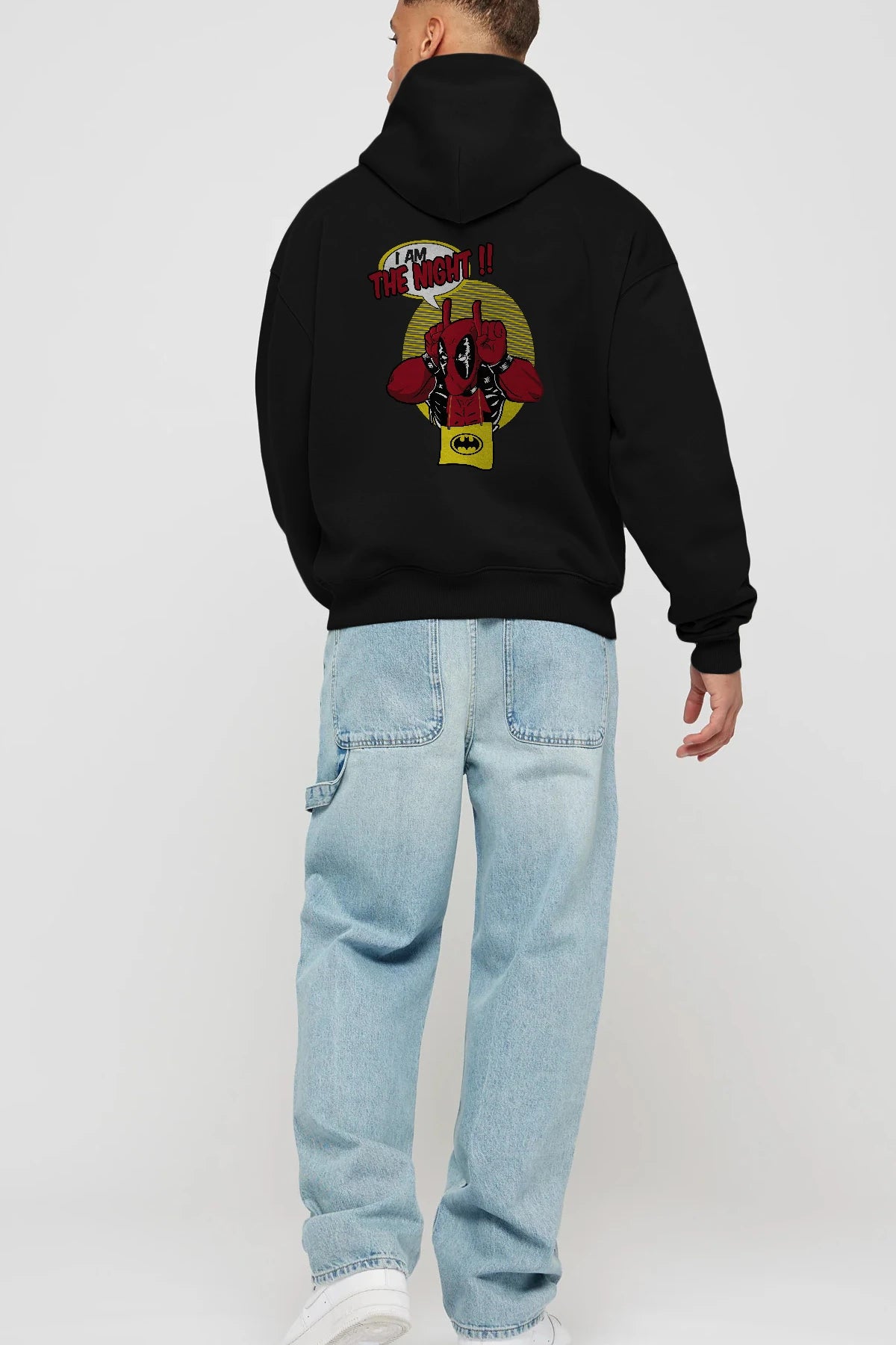 Deadpool (1) Arka Baskılı Hoodie Oversize Kapüşonlu Sweatshirt Erkek Kadın Unisex