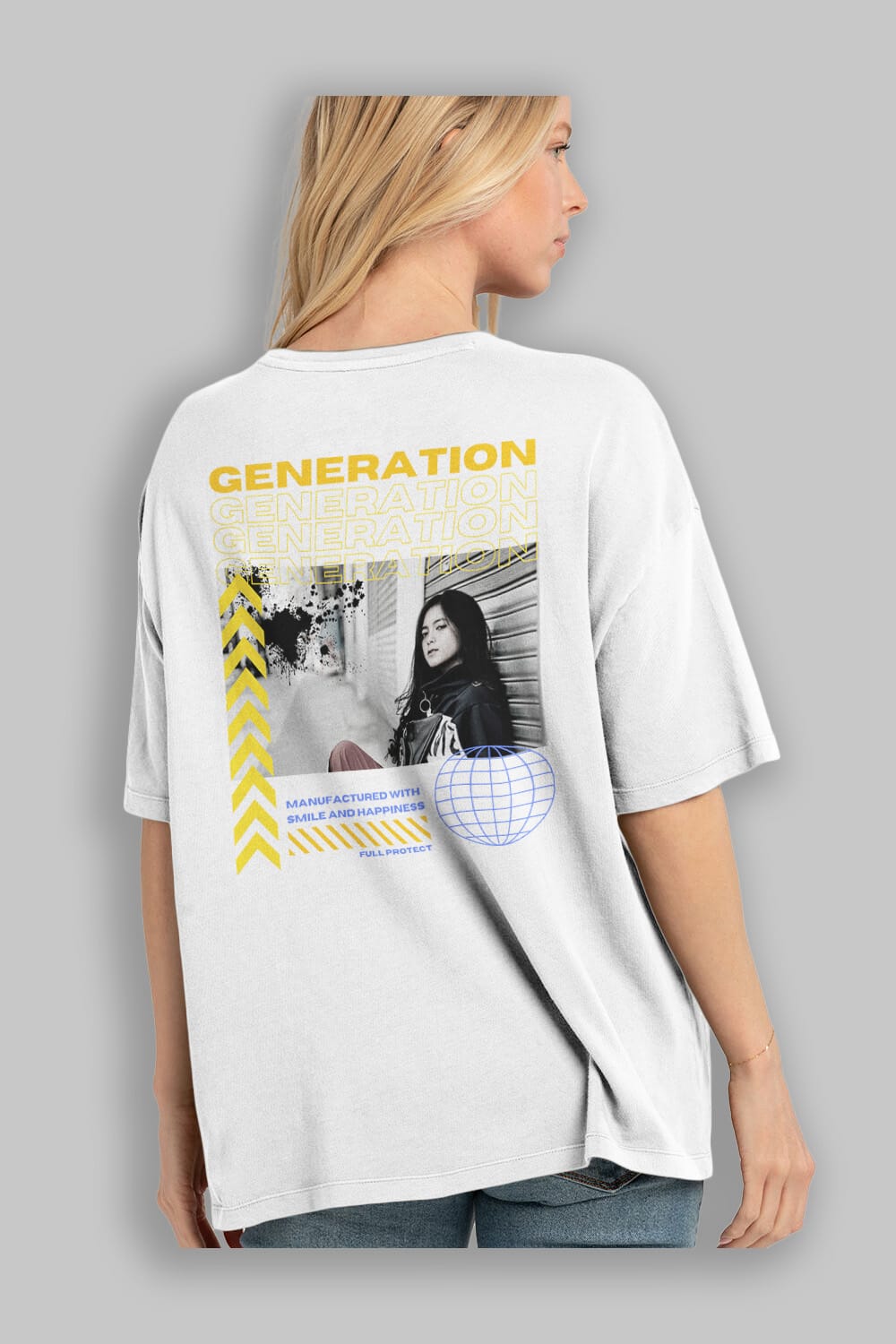 Generation Yazılı Arka Baskılı Oversize t-shirt Erkek Kadın Unisex