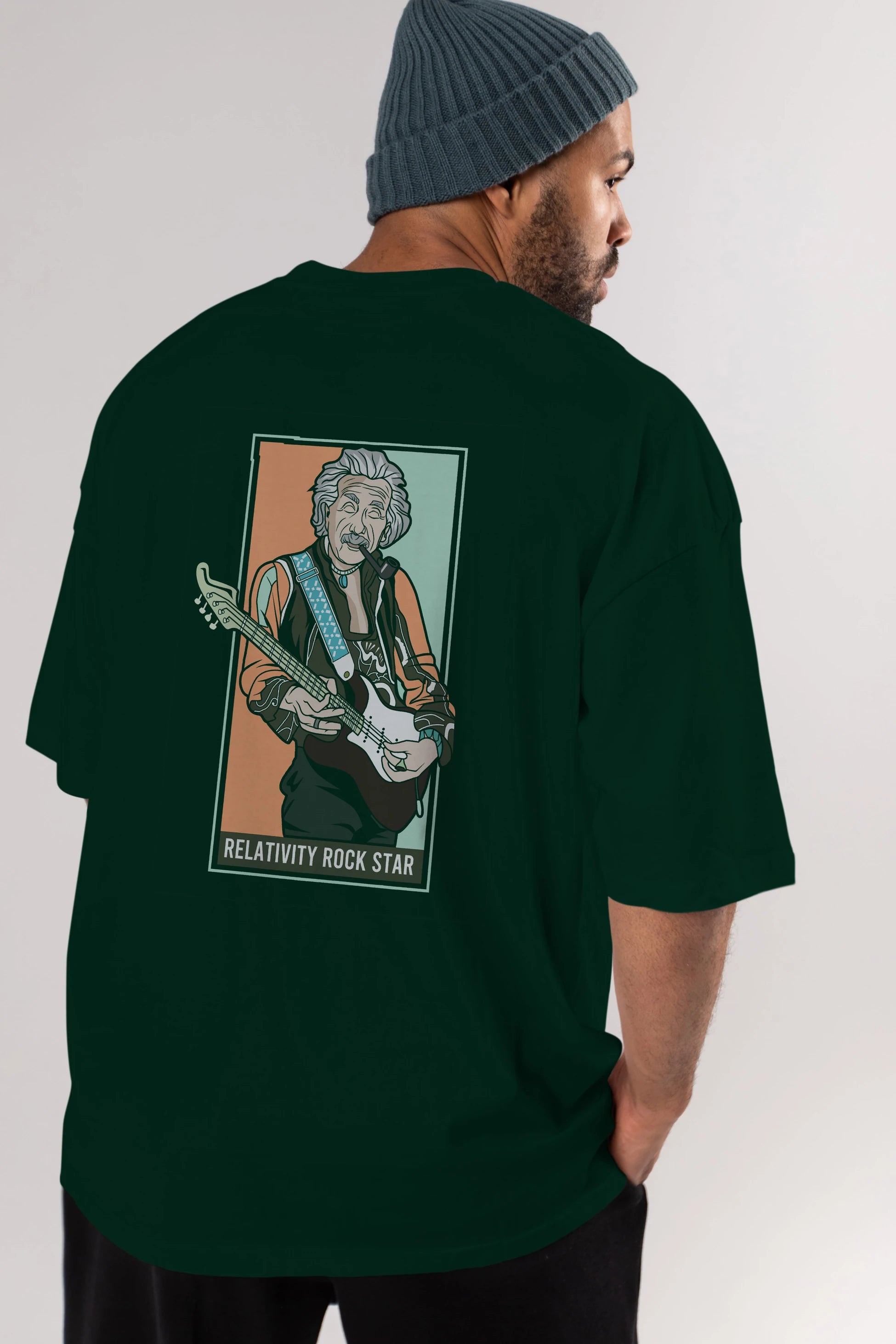 Jimmy Einstein Arka Baskılı Oversize t-shirt Erkek Kadın Unisex %100 Pamuk tişort