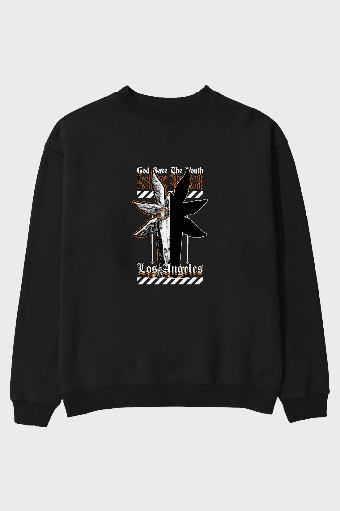 God Save The Youth Ön Baskılı Oversize Sweatshirt Erkek Kadın Unisex