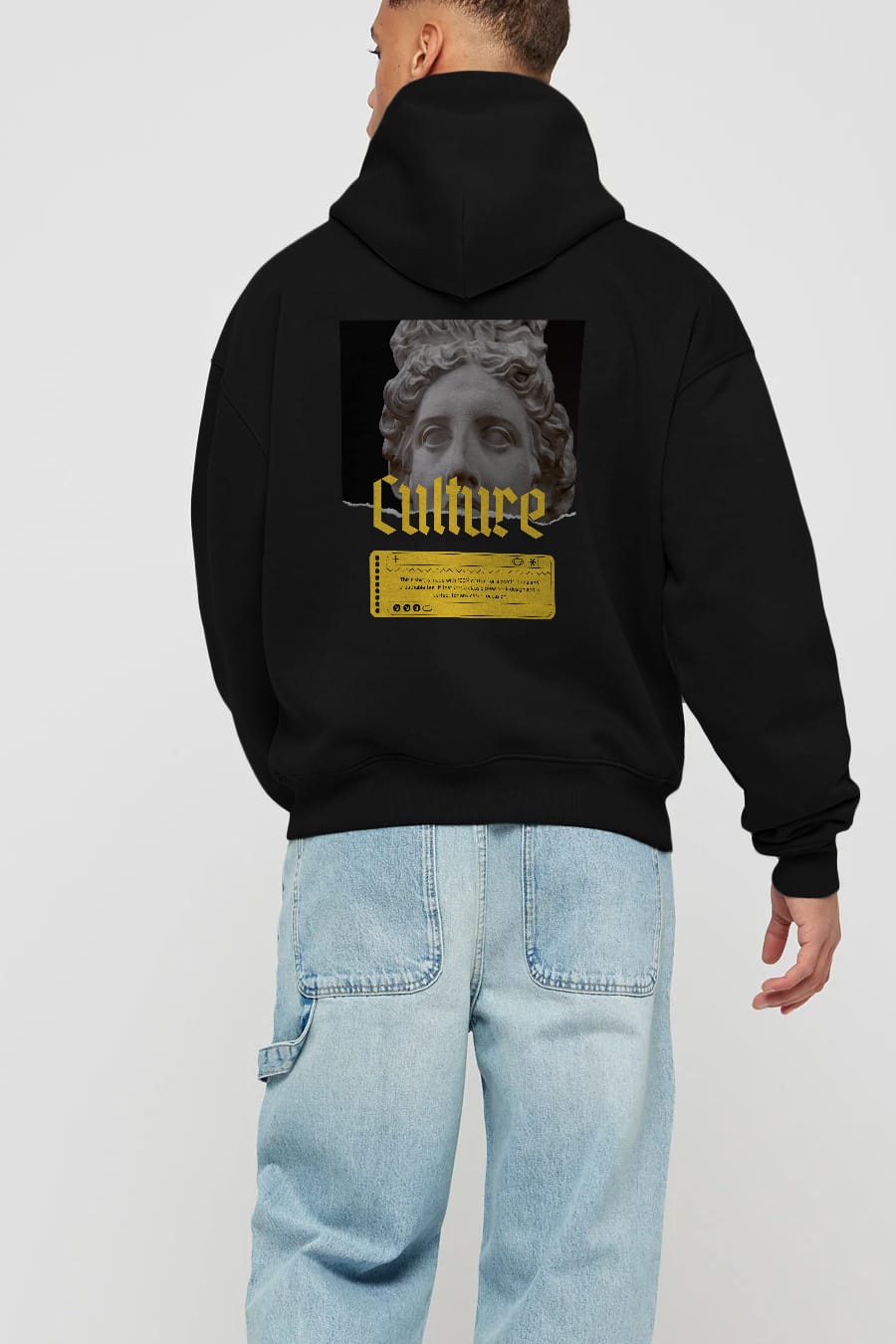 Culture Yazılı Arka Baskılı Oversize Hoodie Kapüşonlu Sweatshirt Erkek Kadın Unisex