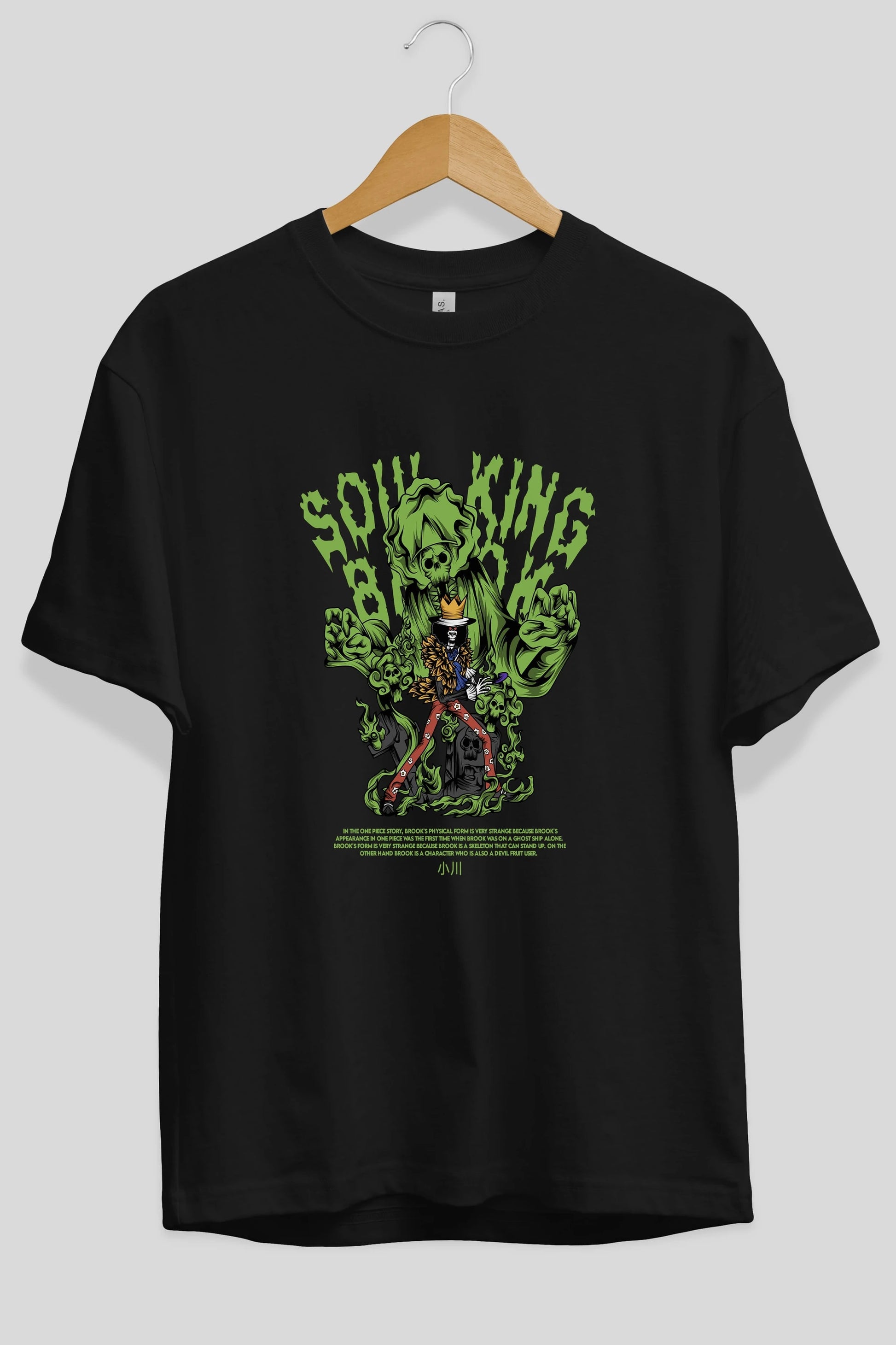 Soul King Brook Anime Ön Baskılı Oversize t-shirt %100 pamuk Erkek Kadın Unisex