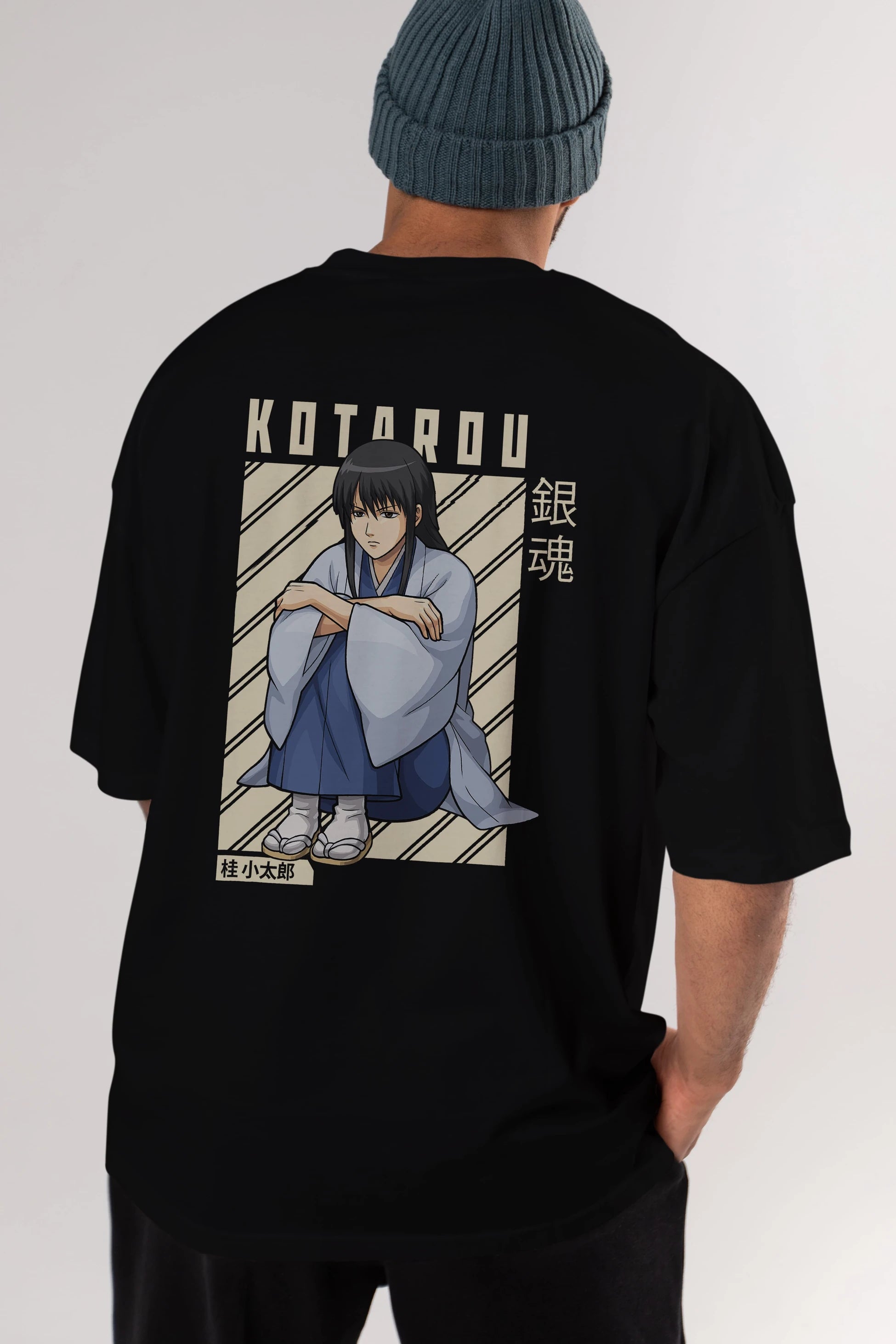 Kotarou Katsura GINTAMA Anime Arka Baskılı Oversize t-shirt Erkek Kadın Unisex
