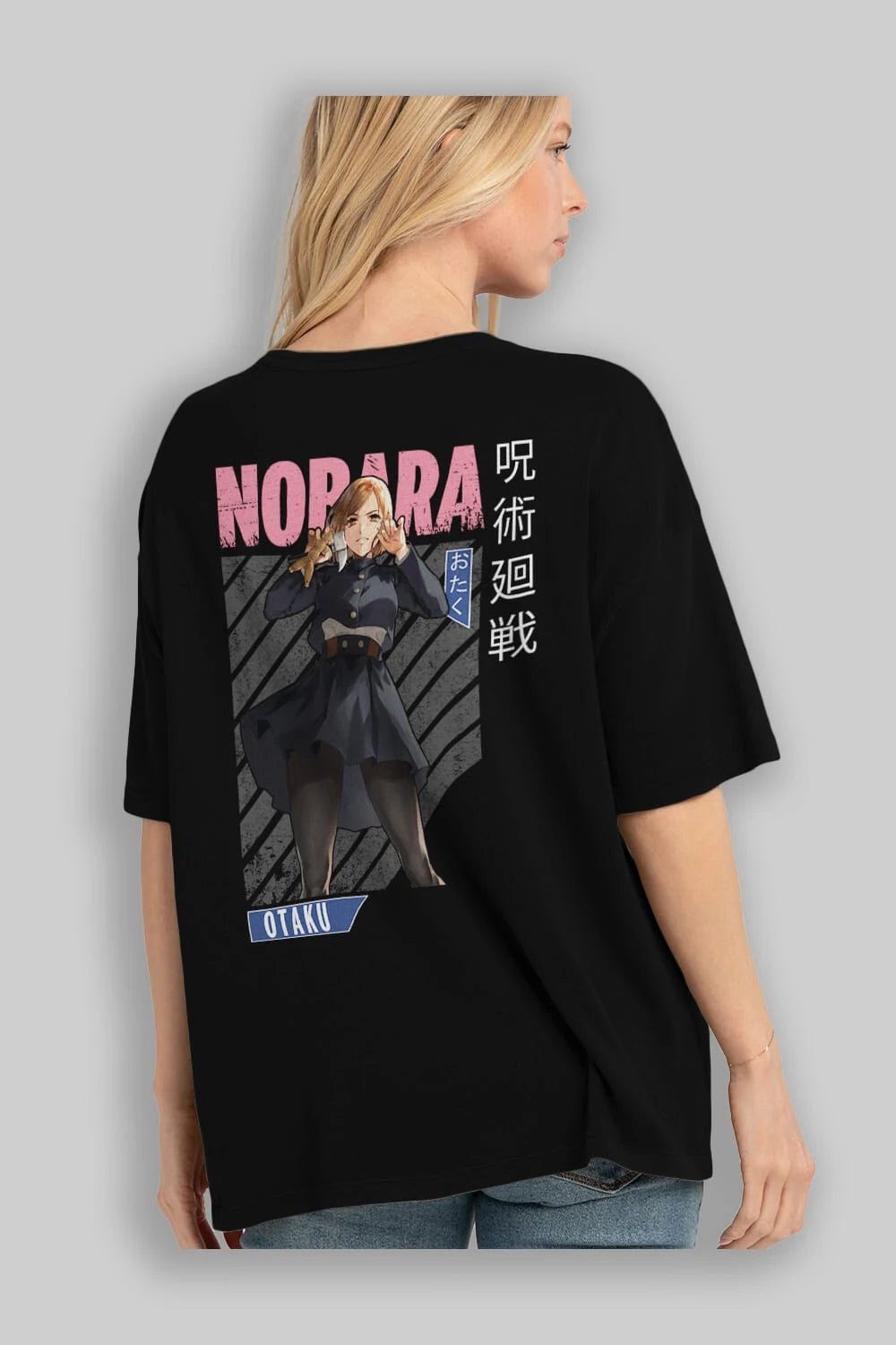 Nobara Kugisaki 4 Anime Arka Baskılı Oversize t-shirt Erkek Kadın Unisex