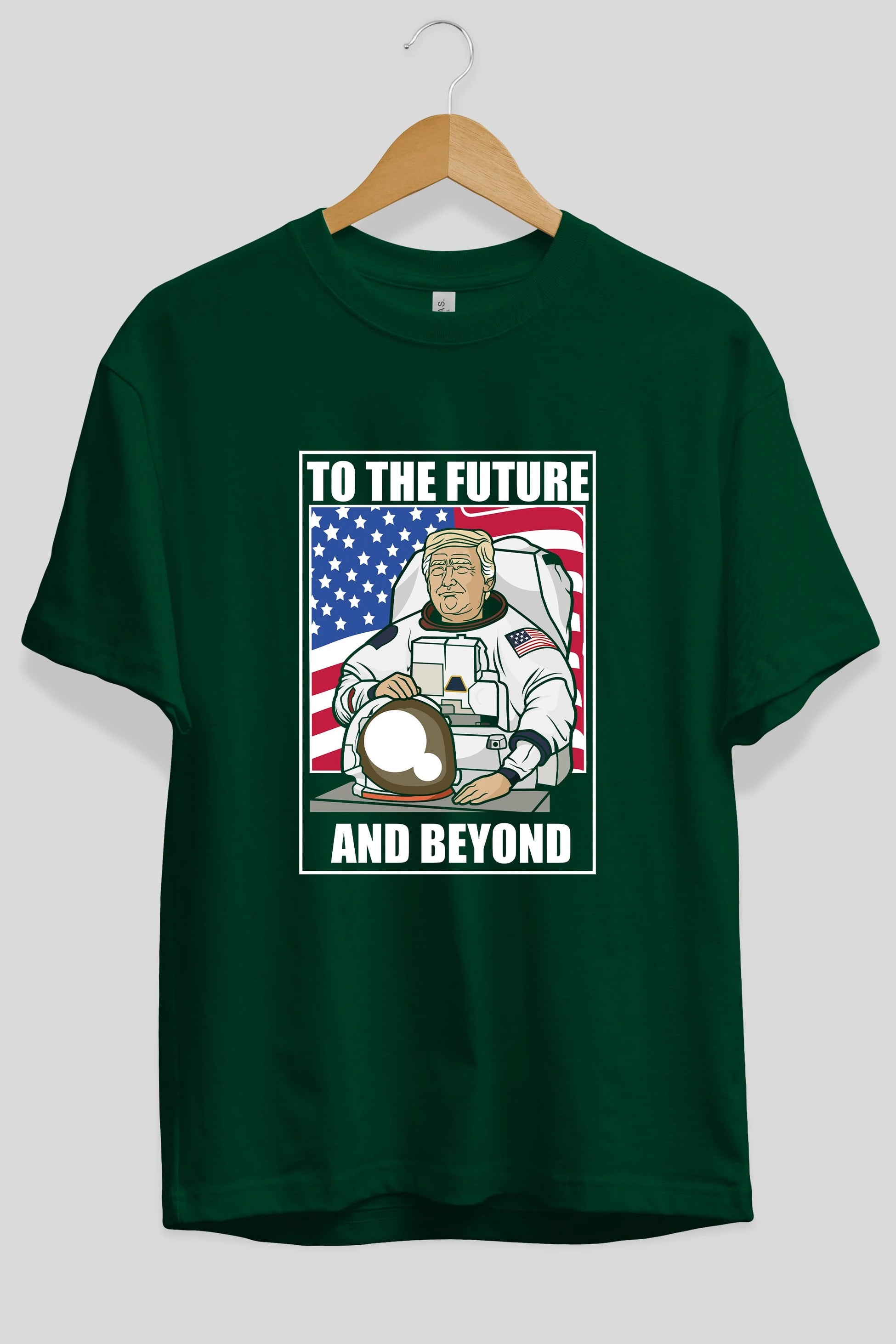 Trumpstronaut Ön Baskılı Oversize t-shirt Erkek Kadın Unisex %100 Pamuk tişort