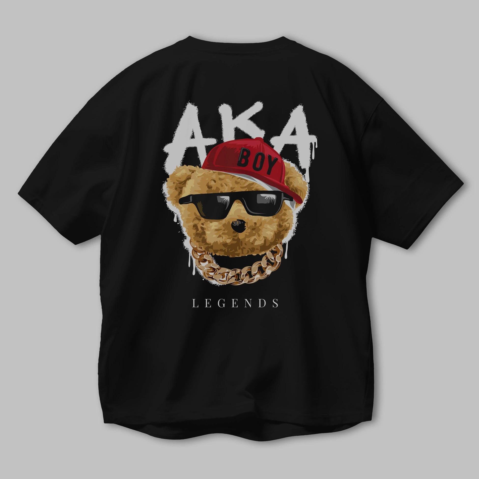Teddy Bear Legends Arka Baskılı Oversize t-shirt Erkek Kadın Unisex %100 Pamuk