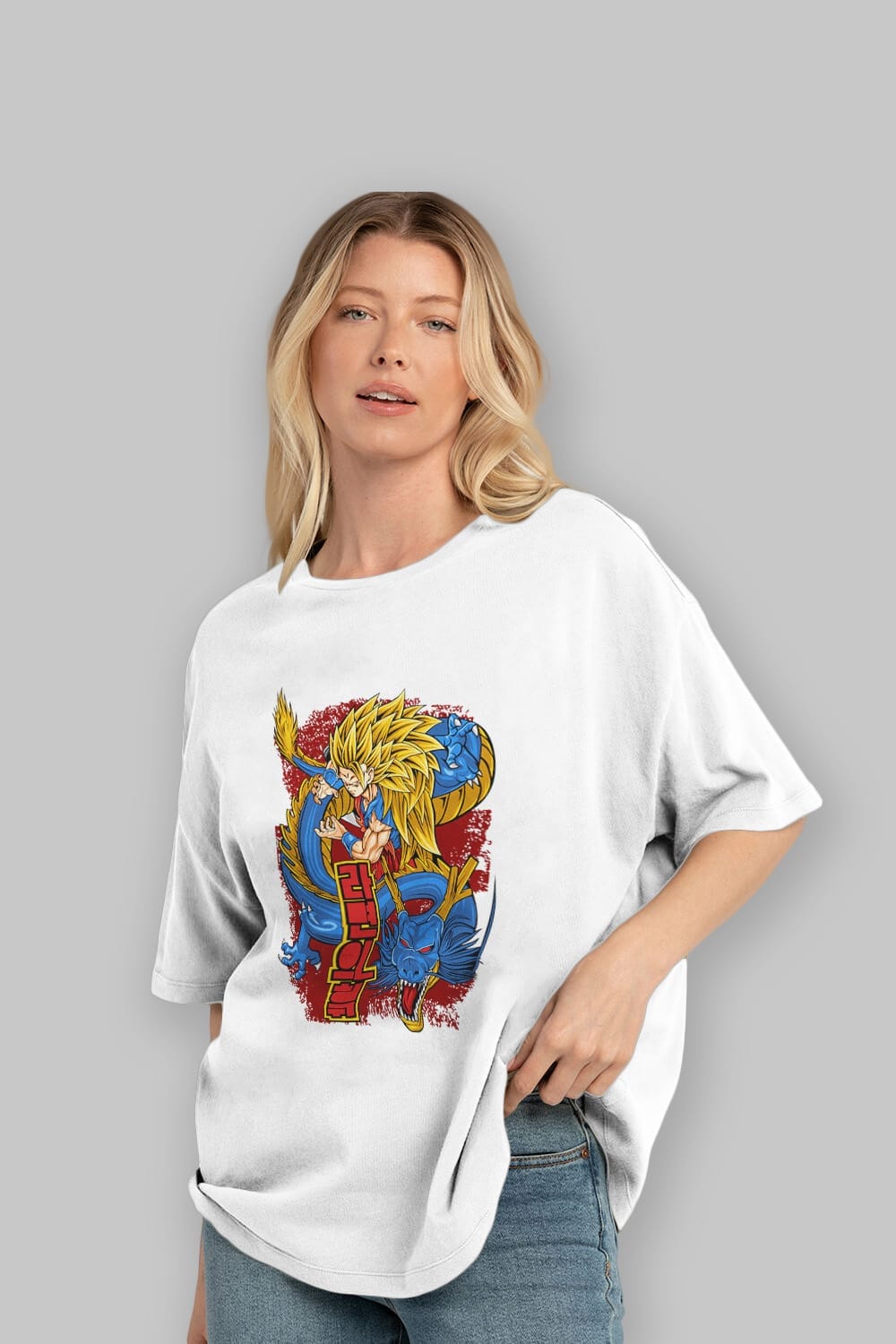 DRAGON BALL Z Anime Ön Baskılı Oversize t-shirt %100 pamuk Erkek Kadın Unisex