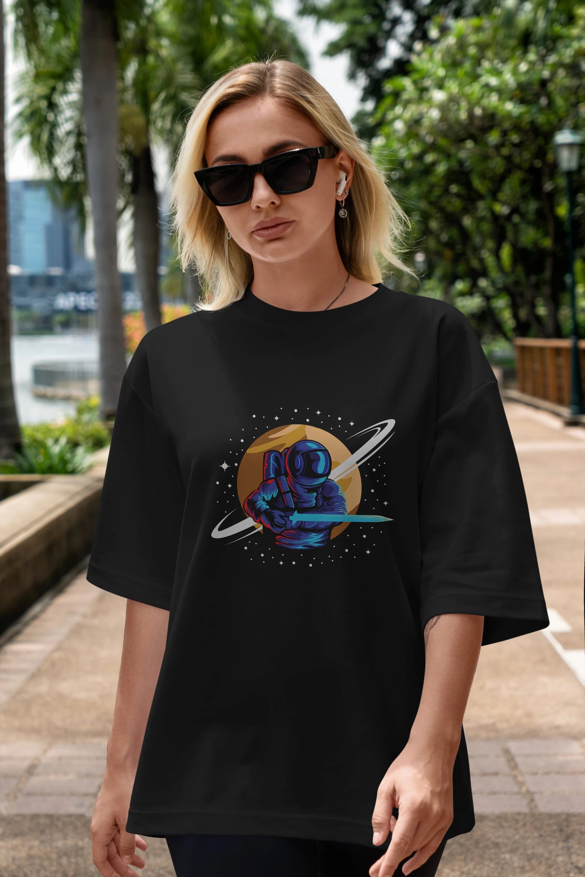 Astro Knight Ön Baskılı Oversize t-shirt Erkek Kadın Unisex