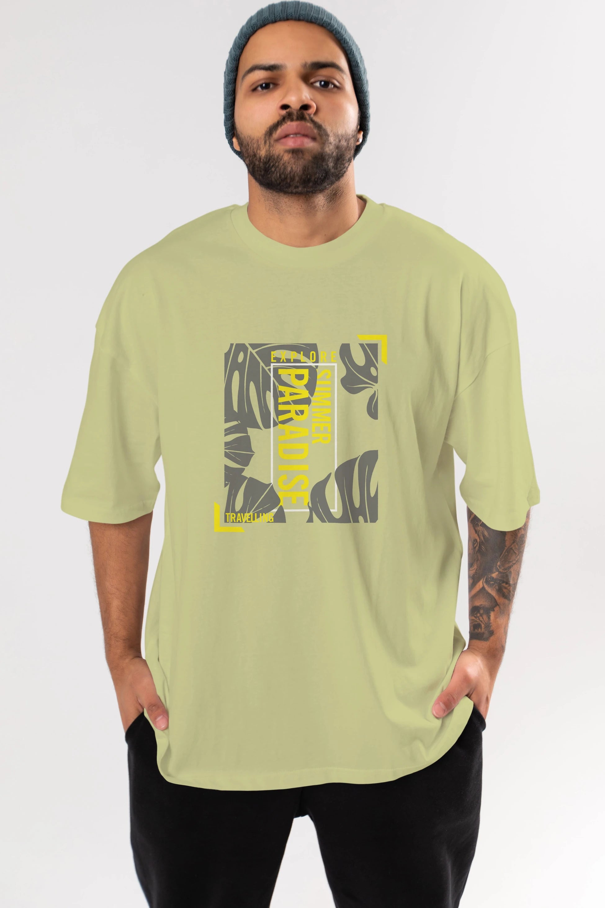 Explore Summer Ön Baskılı Oversize t-shirt Erkek Kadın Unisex