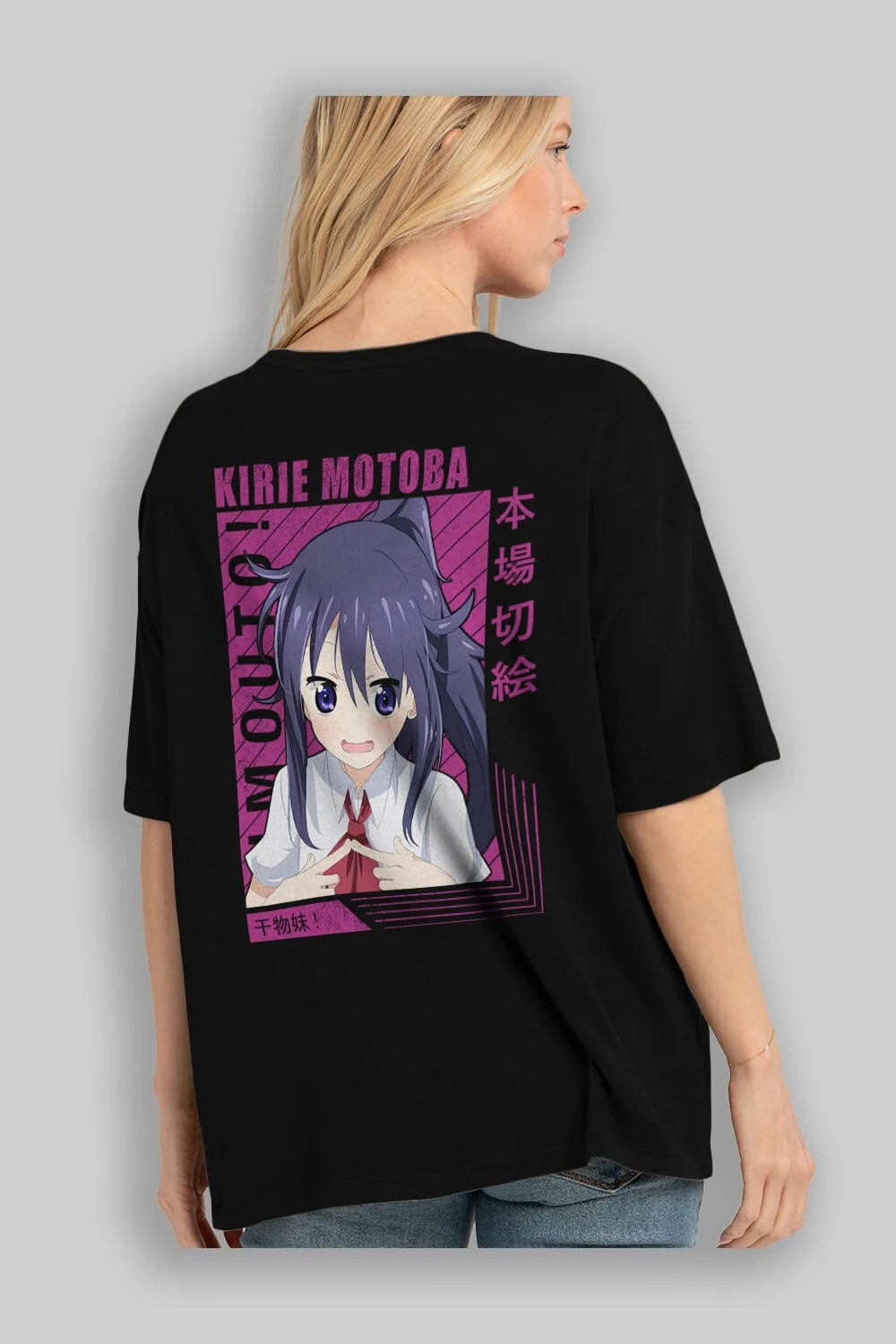 Kirie Motoba 4 Anime Arka Baskılı Oversize t-shirt Erkek Kadın Unisex