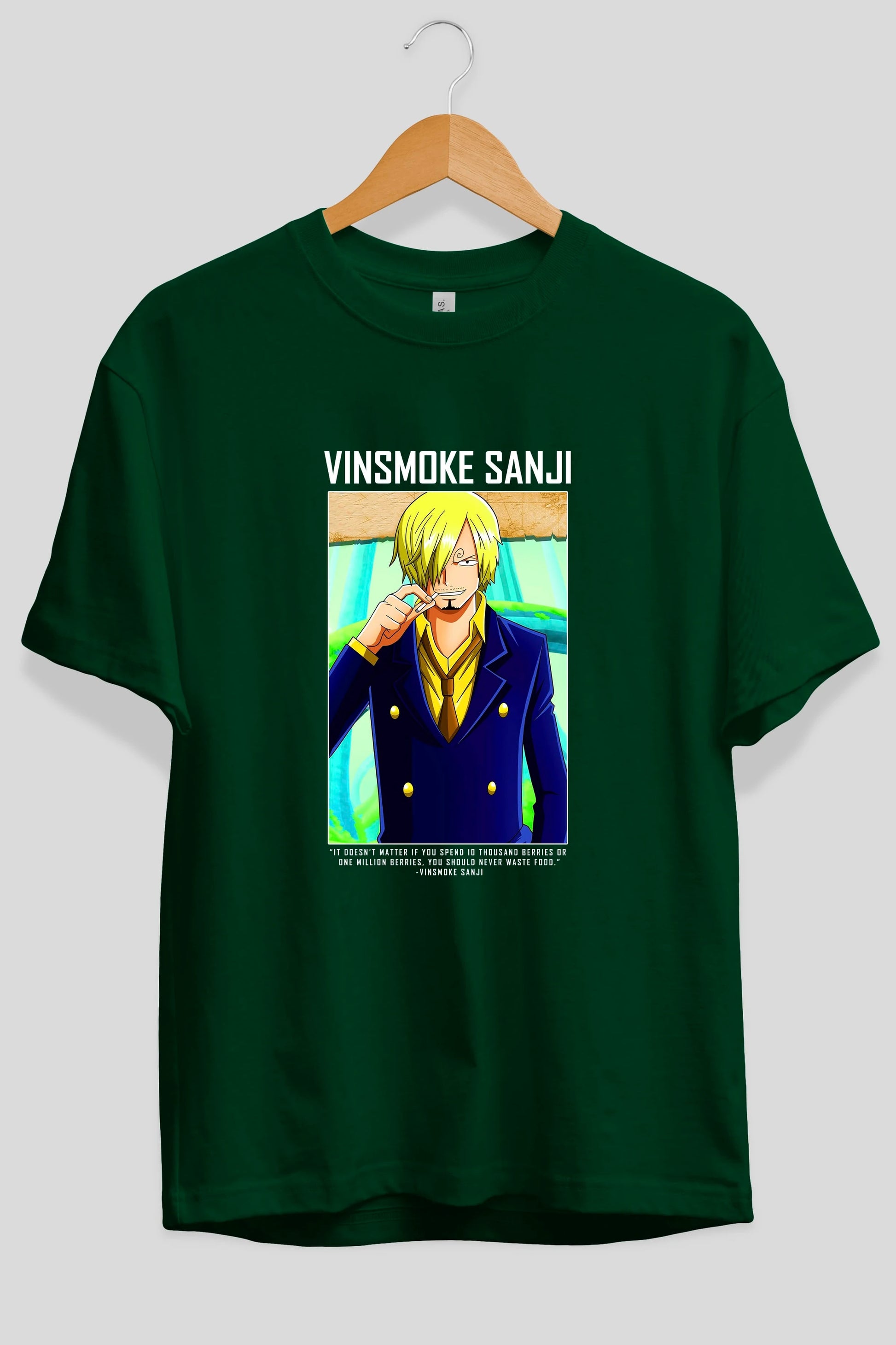 Sanji 2 Anime Ön Baskılı Oversize t-shirt Erkek Kadın Unisex