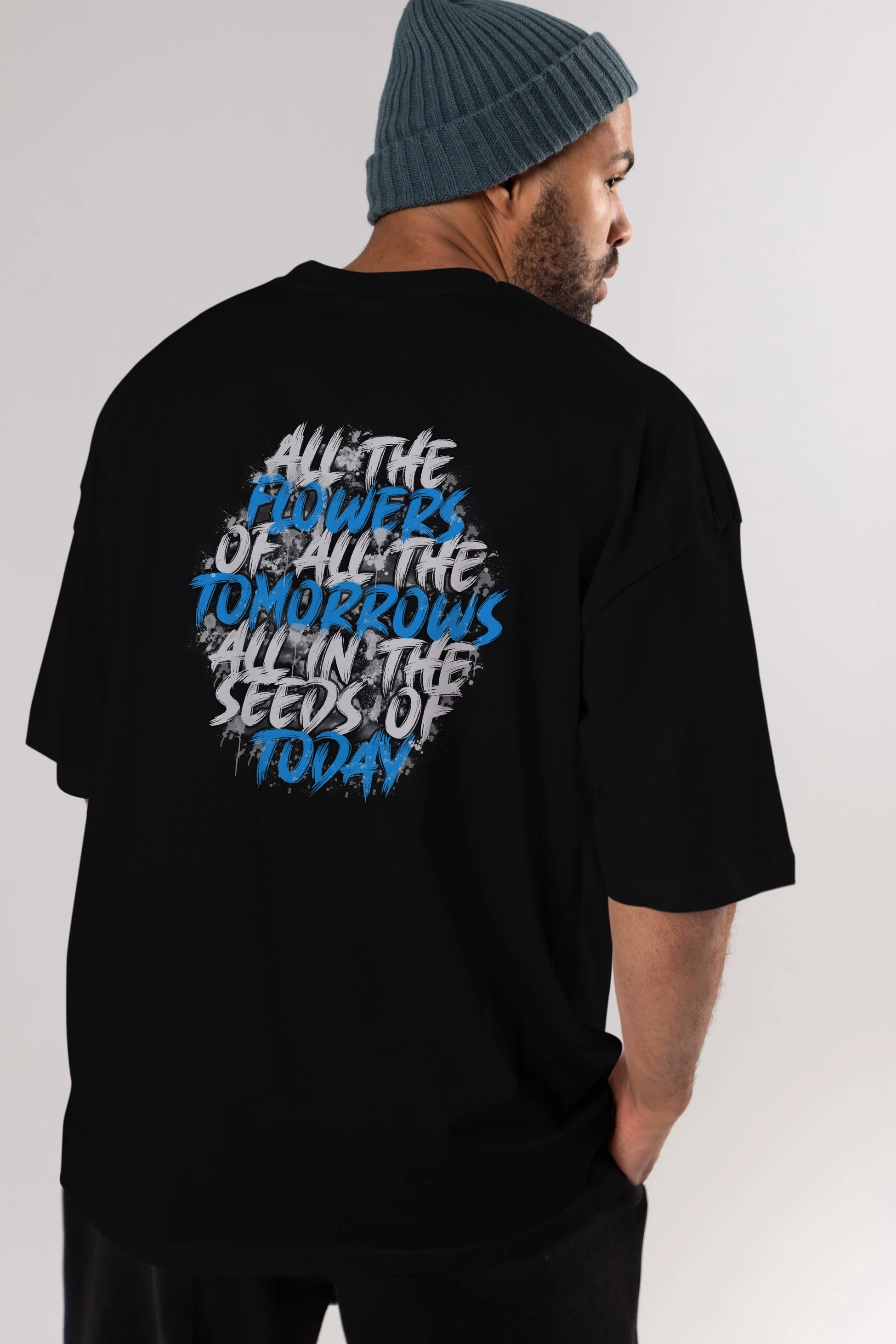 All The Flowers Arka Baskılı Oversize t-shirt Erkek Kadın Unisex
