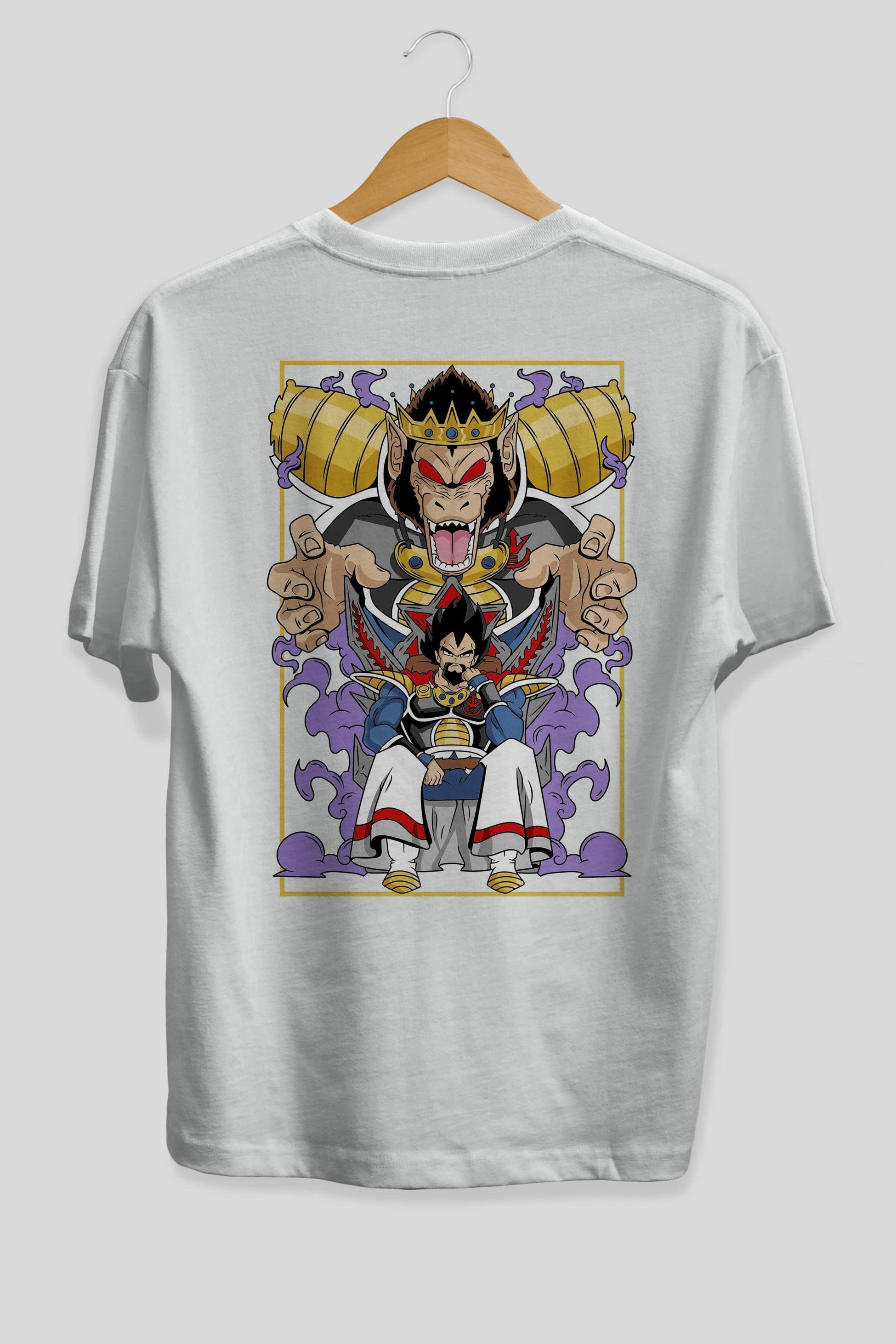 DragonBall ReyVegeta Anime Arka Baskılı Oversize t-shirt Erkek Kadın Unisex