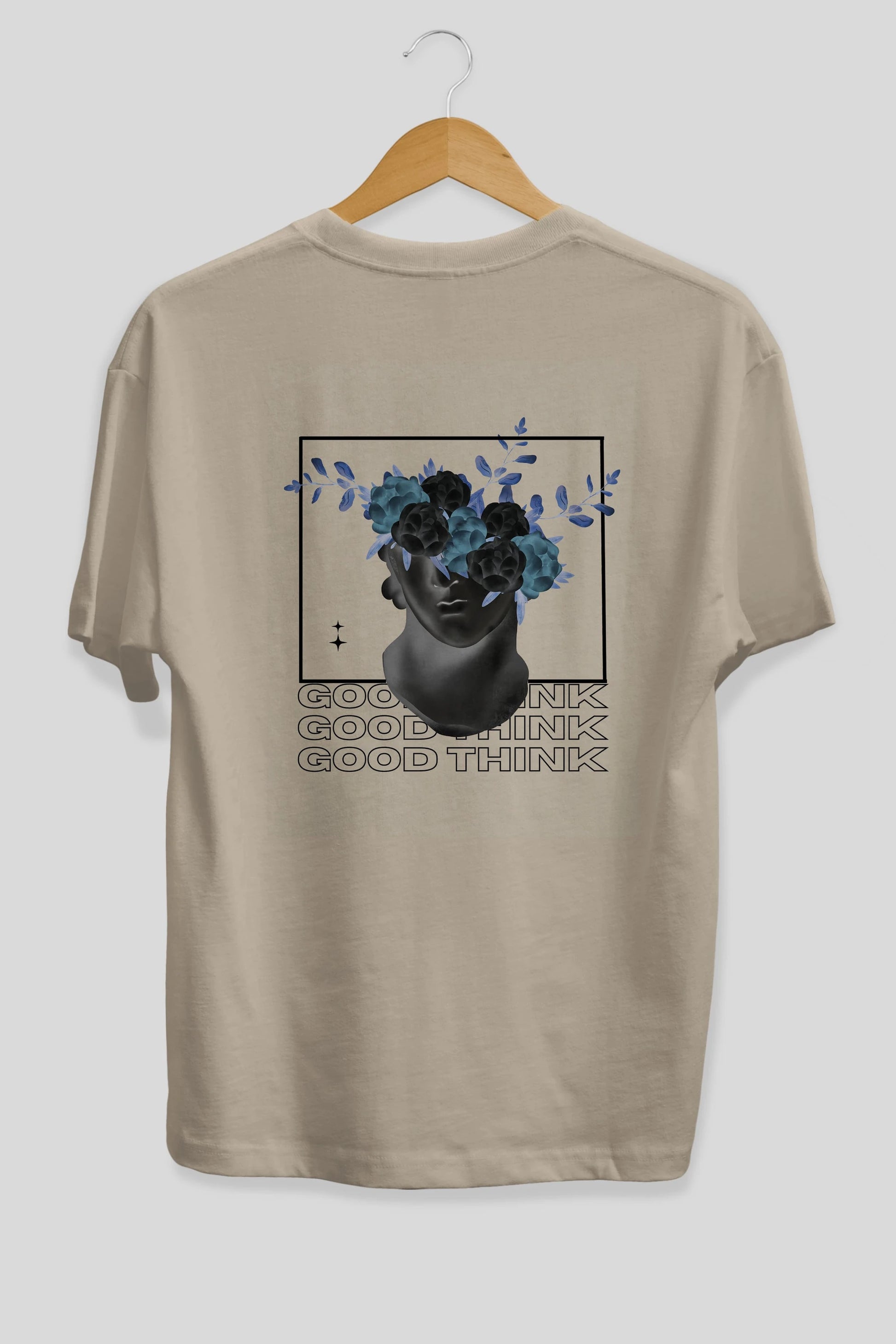 Good Think Yazılı Arka Baskılı Oversize t-shirt Erkek Kadın Unisex