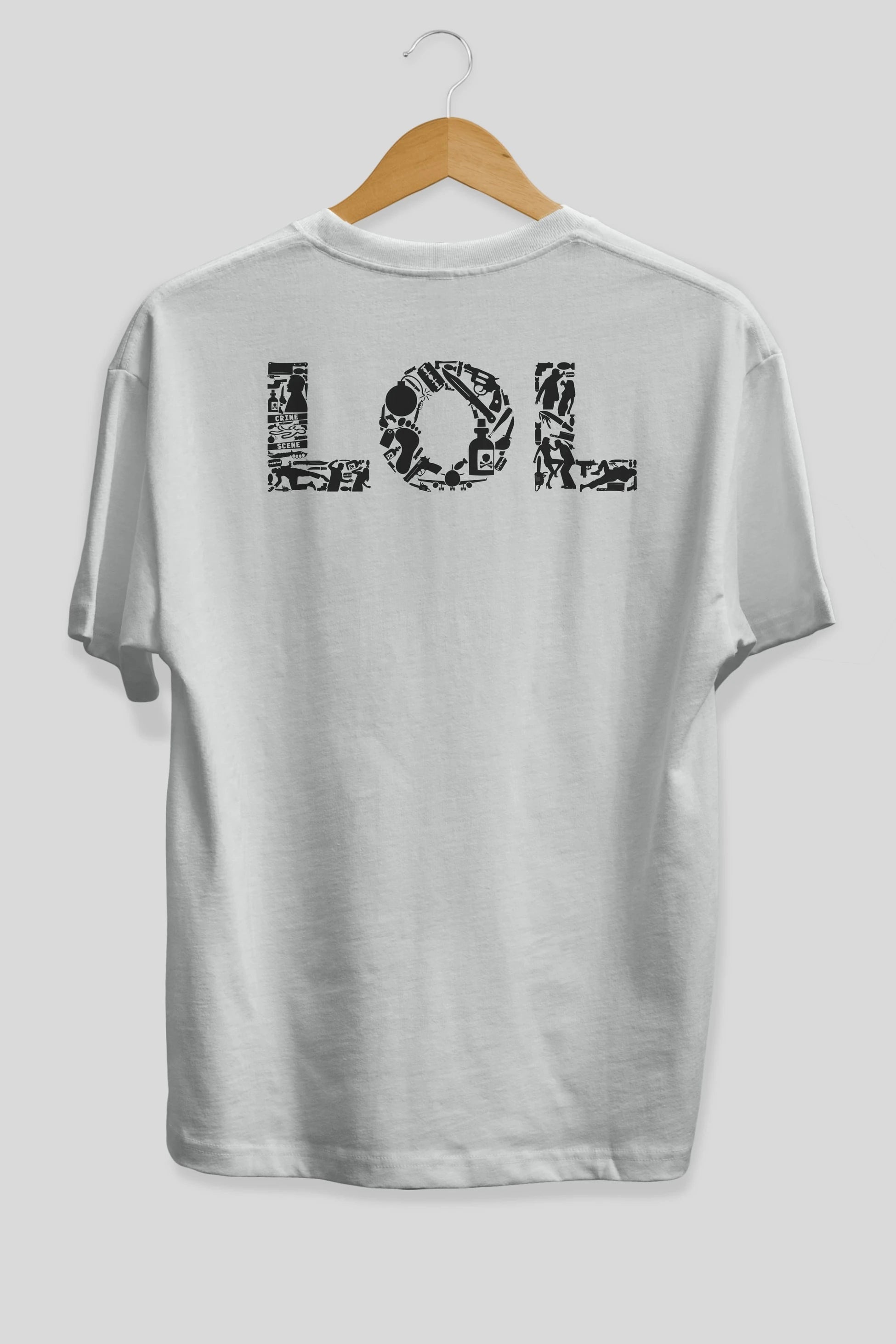 LOL Arka Baskılı Oversize t-shirt %100 pamuk Erkek Kadın Unisex