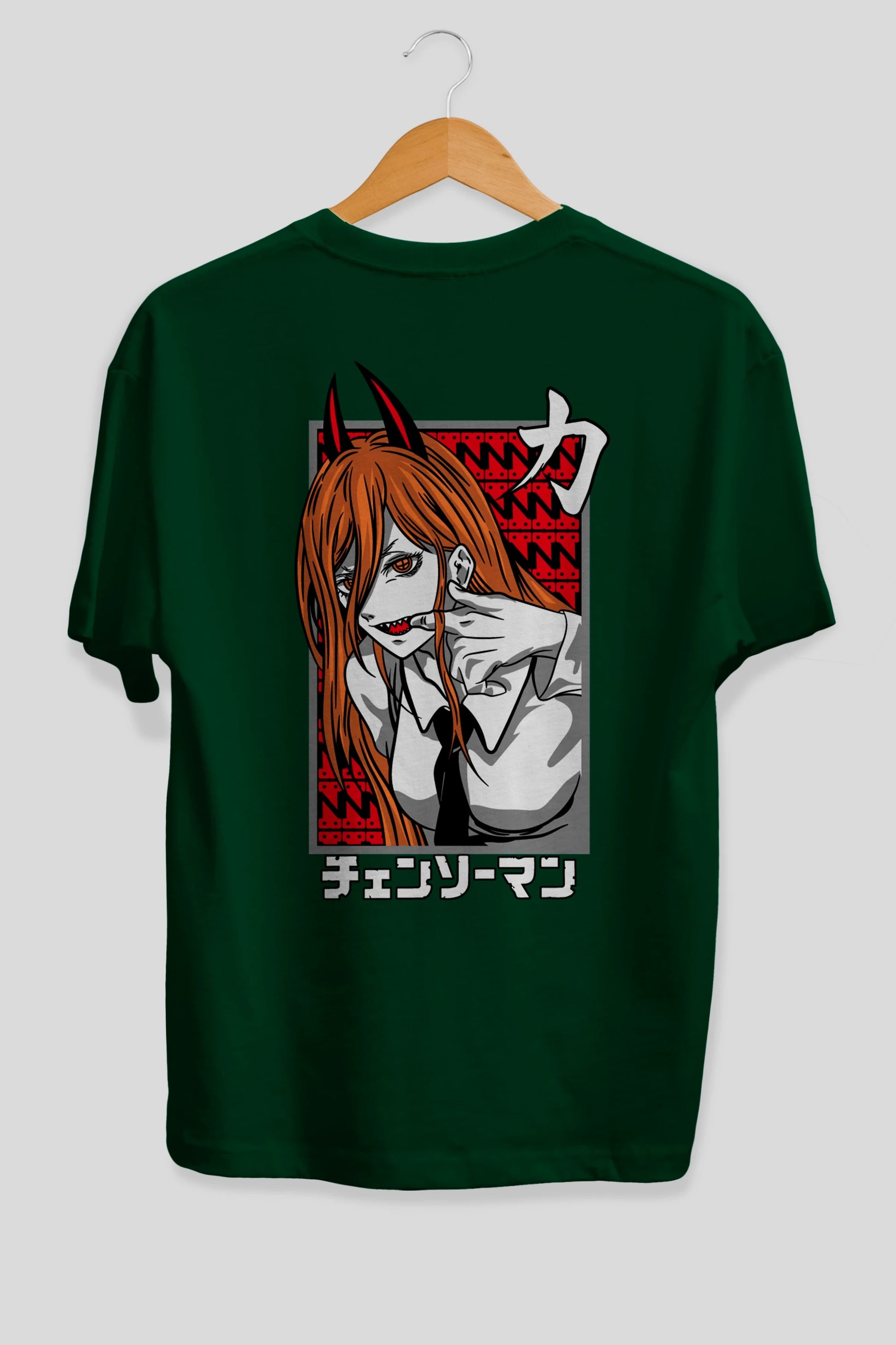 CHAINSAWMAN POWER Anime Arka Baskılı Oversize t-shirt Erkek Kadın Unisex