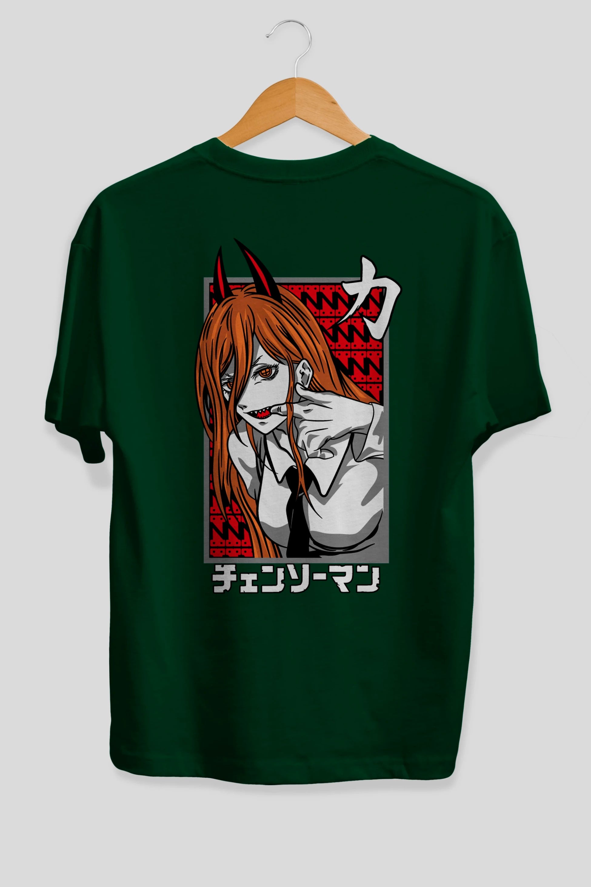 CHAINSAWMAN POWER Anime Arka Baskılı Oversize t-shirt Erkek Kadın Unisex