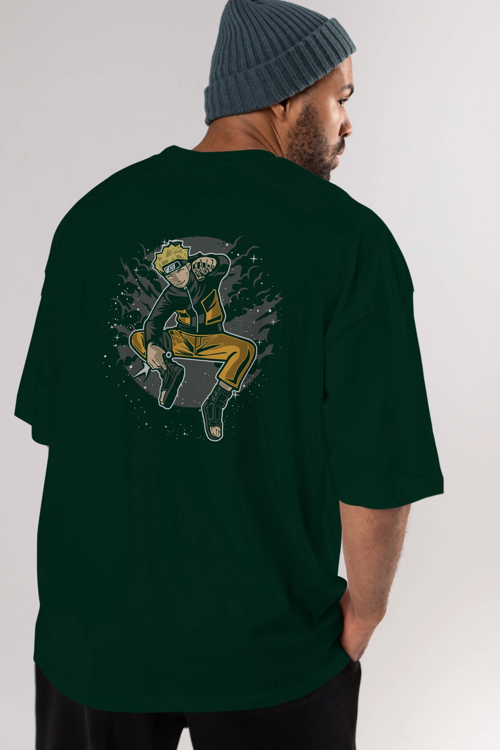 NARUTO Arka Baskılı Oversize t-shirt Erkek Kadın Unisex %100 Pamuk