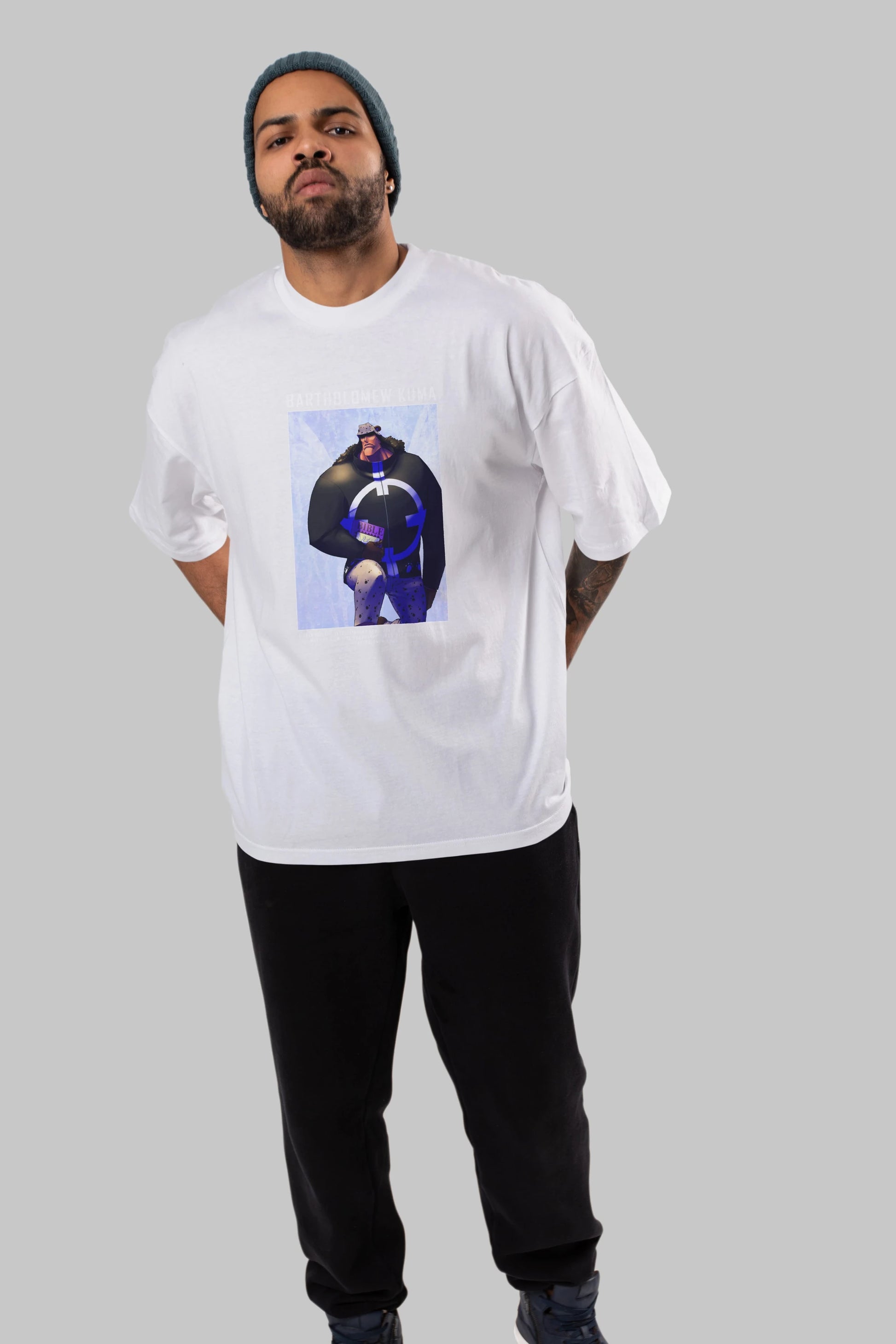 Bartholomew Kuma Anime Ön Baskılı Oversize t-shirt Erkek Kadın Unisex