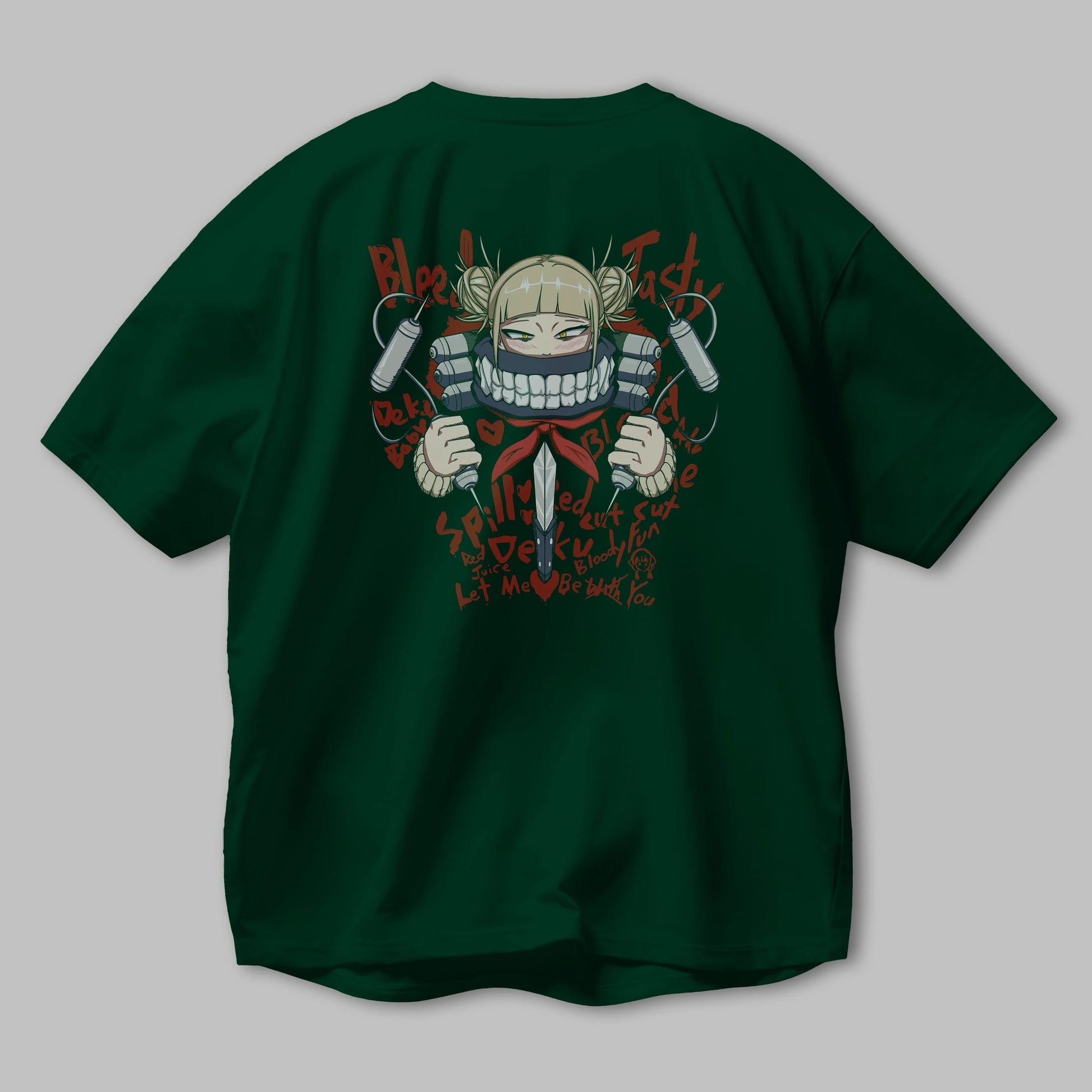 Himiko Toga 1 Anime Arka Baskılı Oversize t-shirt Erkek Kadın Unisex