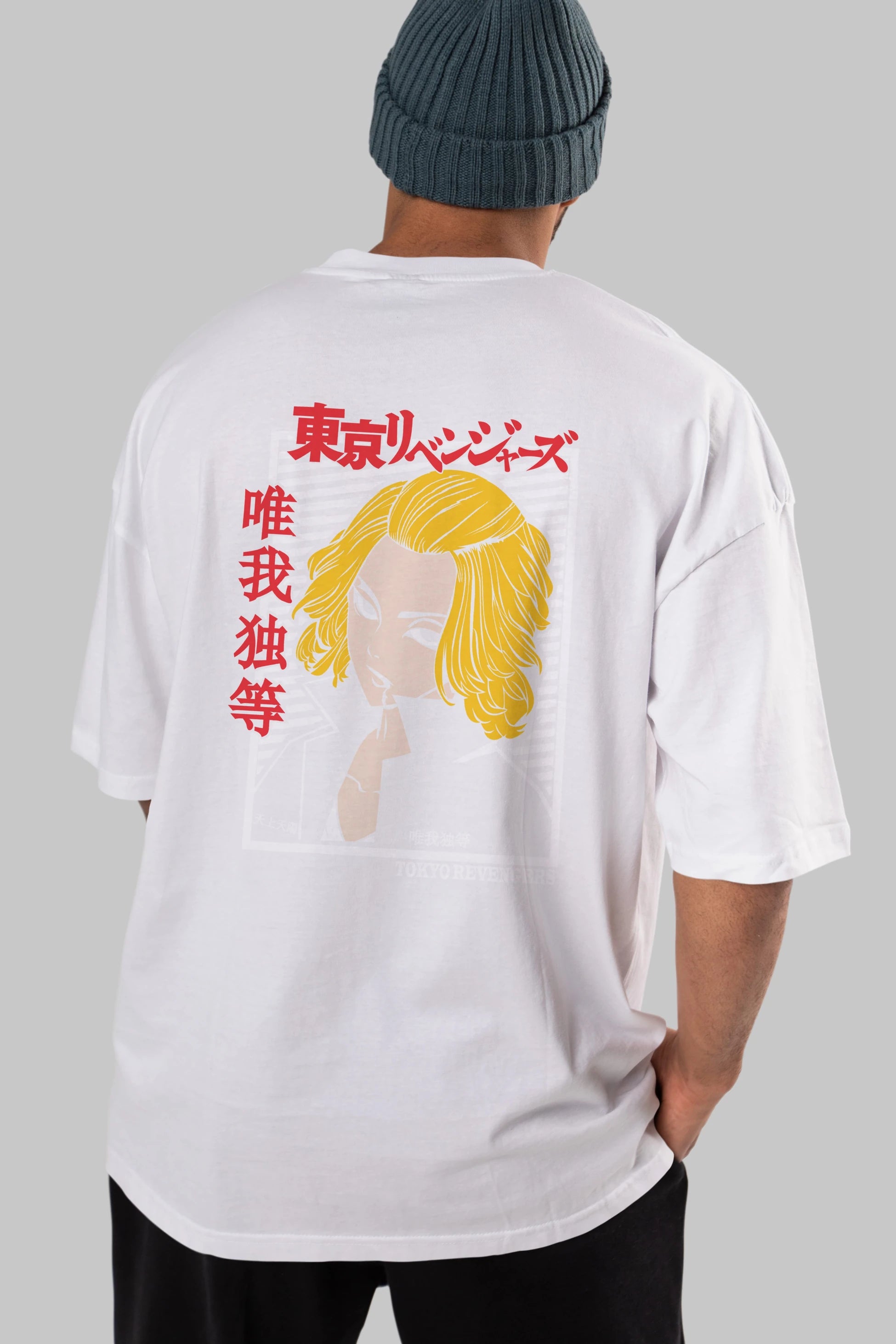 TokyoRev. M Anime Arka Baskılı Oversize t-shirt Erkek Kadın Unisex