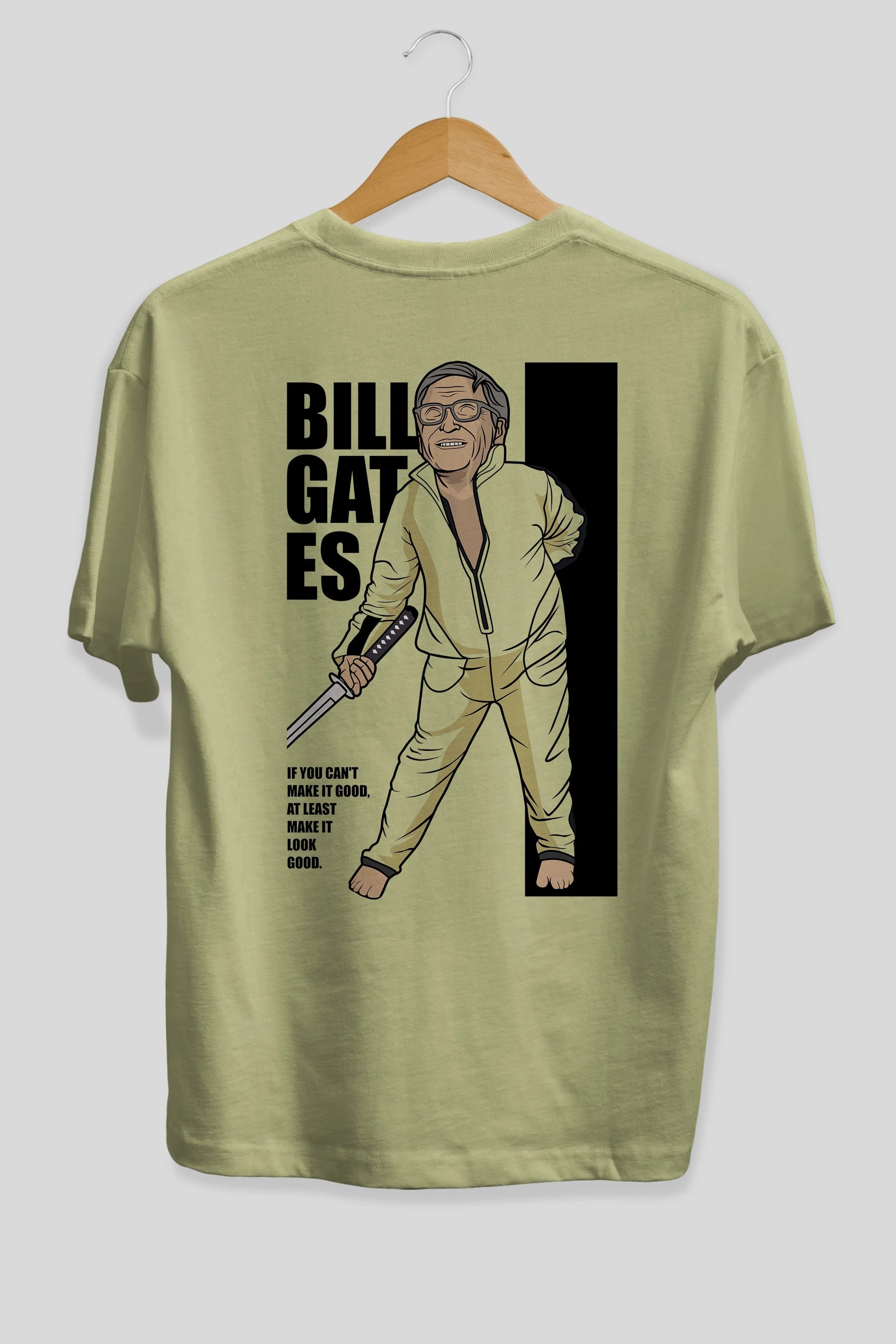 Bill Gates Arka Baskılı Oversize t-shirt Erkek Kadın Unisex %100 Pamuk tişort