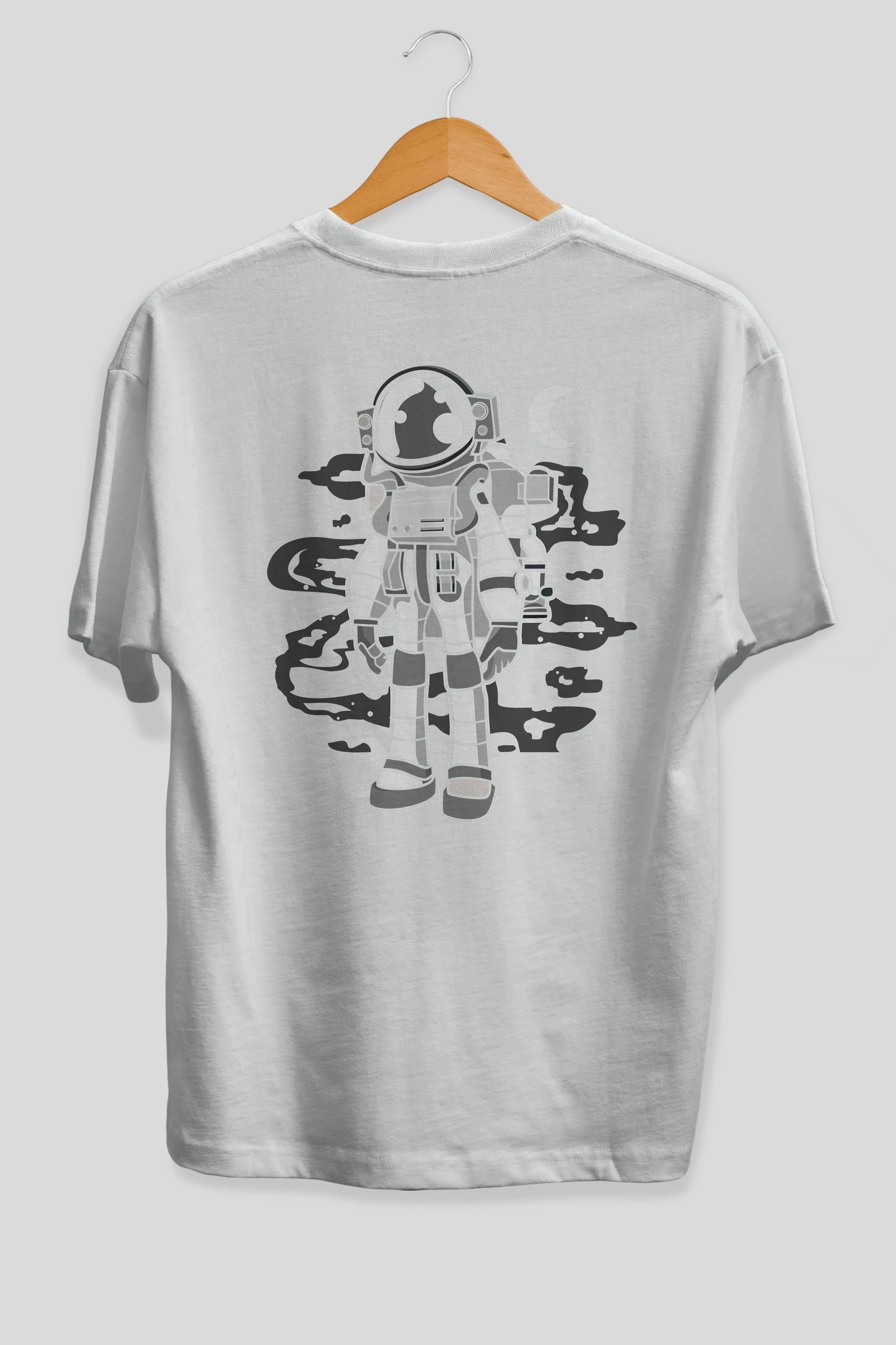 Astronaut Stand Arka Baskılı Oversize t-shirt Erkek Kadın Unisex